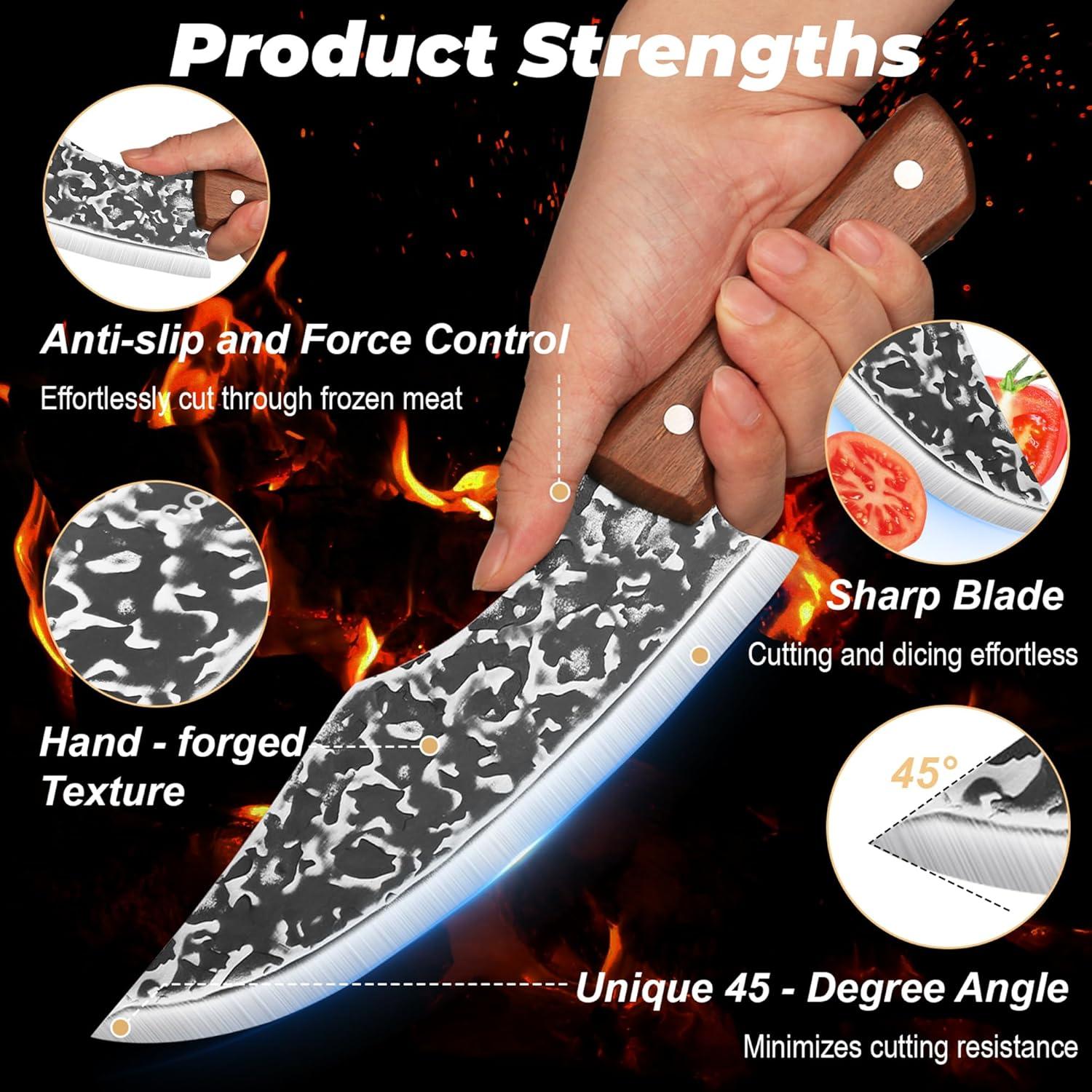 Cuchillo de Chef GourmetEdge 7" Acero Japonés Forjado Negro