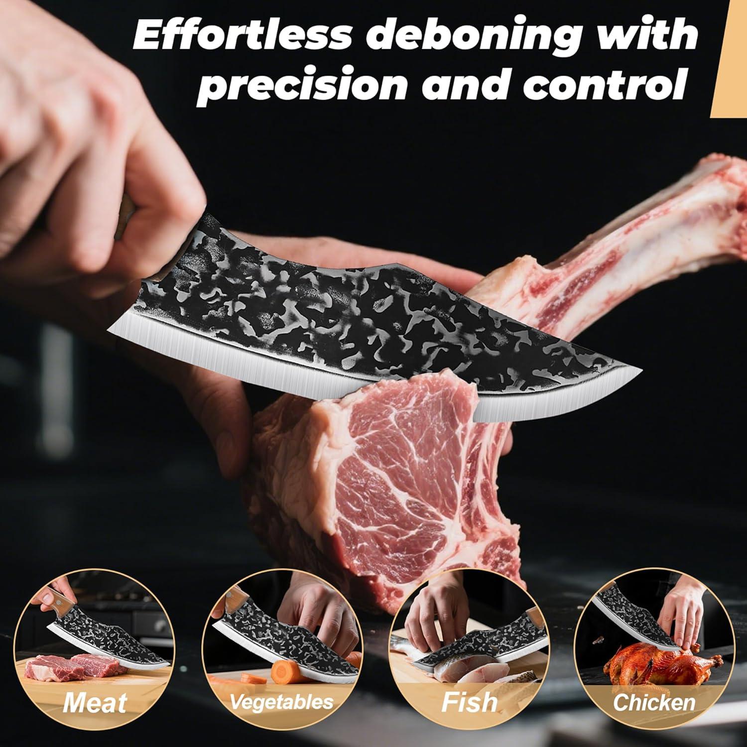 Cuchillo de Chef GourmetEdge 7" Acero Japonés Forjado Negro