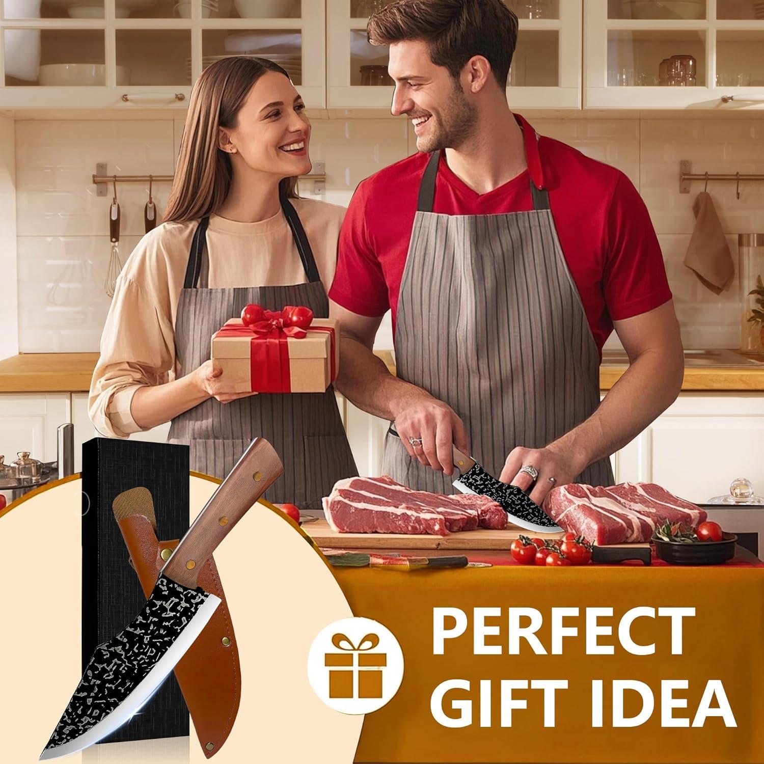 Cuchillo de Chef GourmetEdge 7" Acero Japonés Forjado Negro