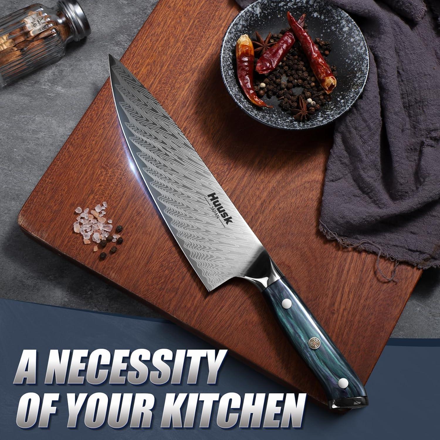 Cuchillo de Chef Huusk 20.32 cm Acero Inoxidable Ergonómico