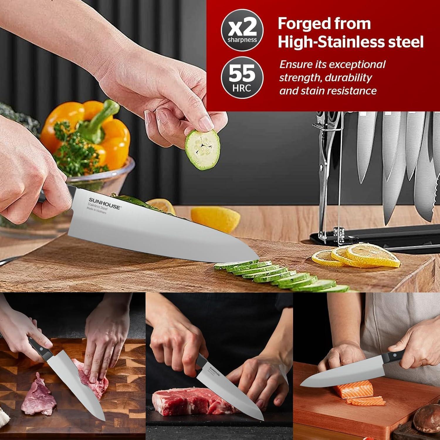 Cuchillo de Chef Sunhouse 19 cm Acero Inoxidable Afilado