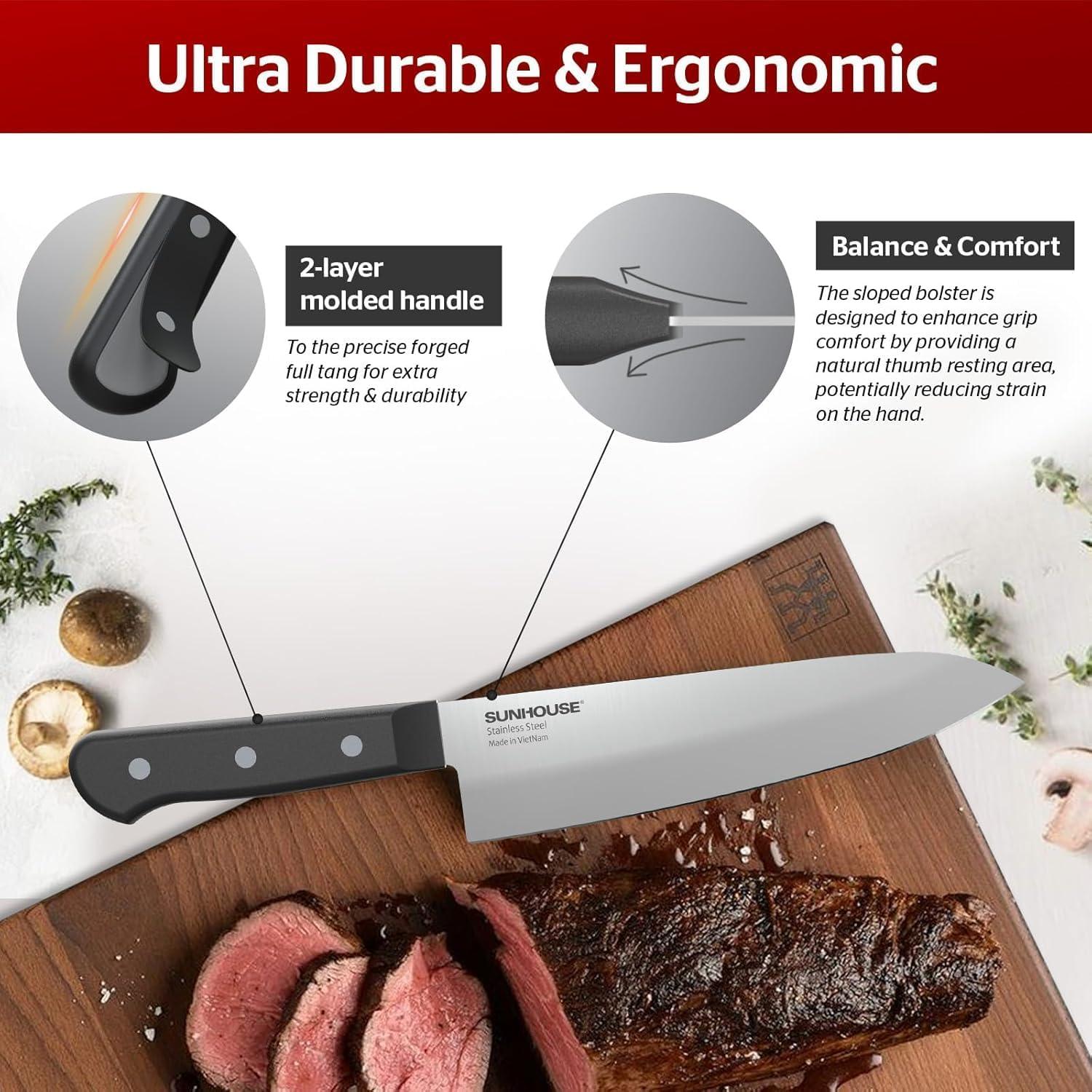 Cuchillo de Chef Sunhouse 19 cm Acero Inoxidable Afilado