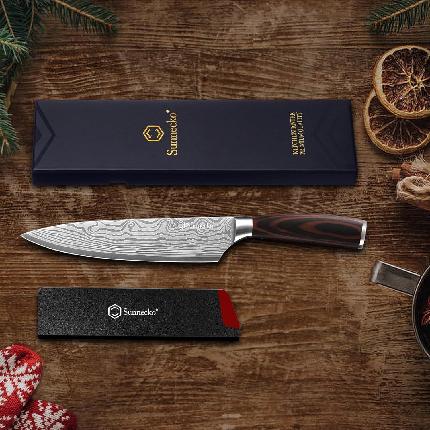 Cuchillo de Chef Sunnecko 20 cm Acero Inoxidable Ultra Afilado