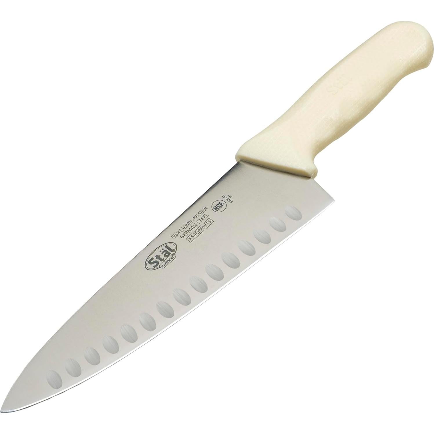 Cuchillo de Chef Winco KWP-81 20.3 cm Acero Inoxidable Blanco