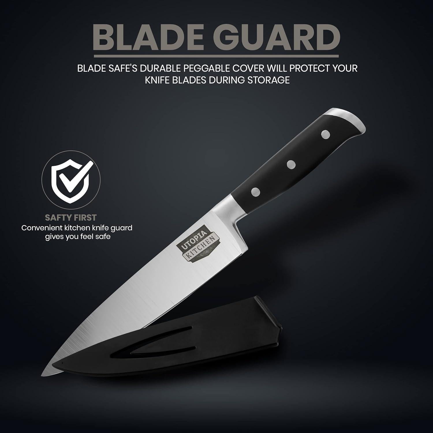 Cuchillo de Chef Utopia Kitchen 20.32 cm Acero Inoxidable Negro