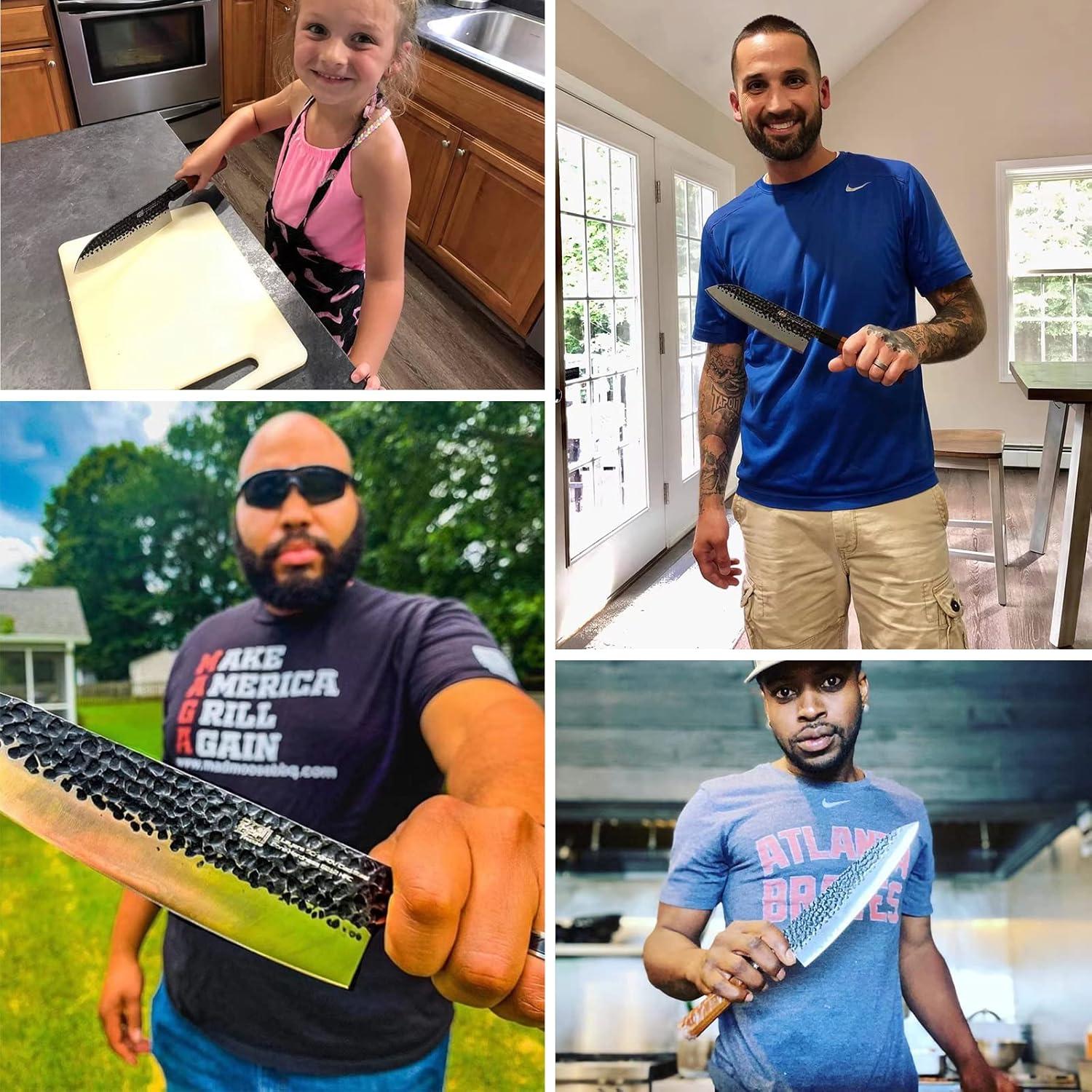 Cuchillo de Chef FINDKING 20.32 cm Acero 9Cr18MoV Madera Rosa