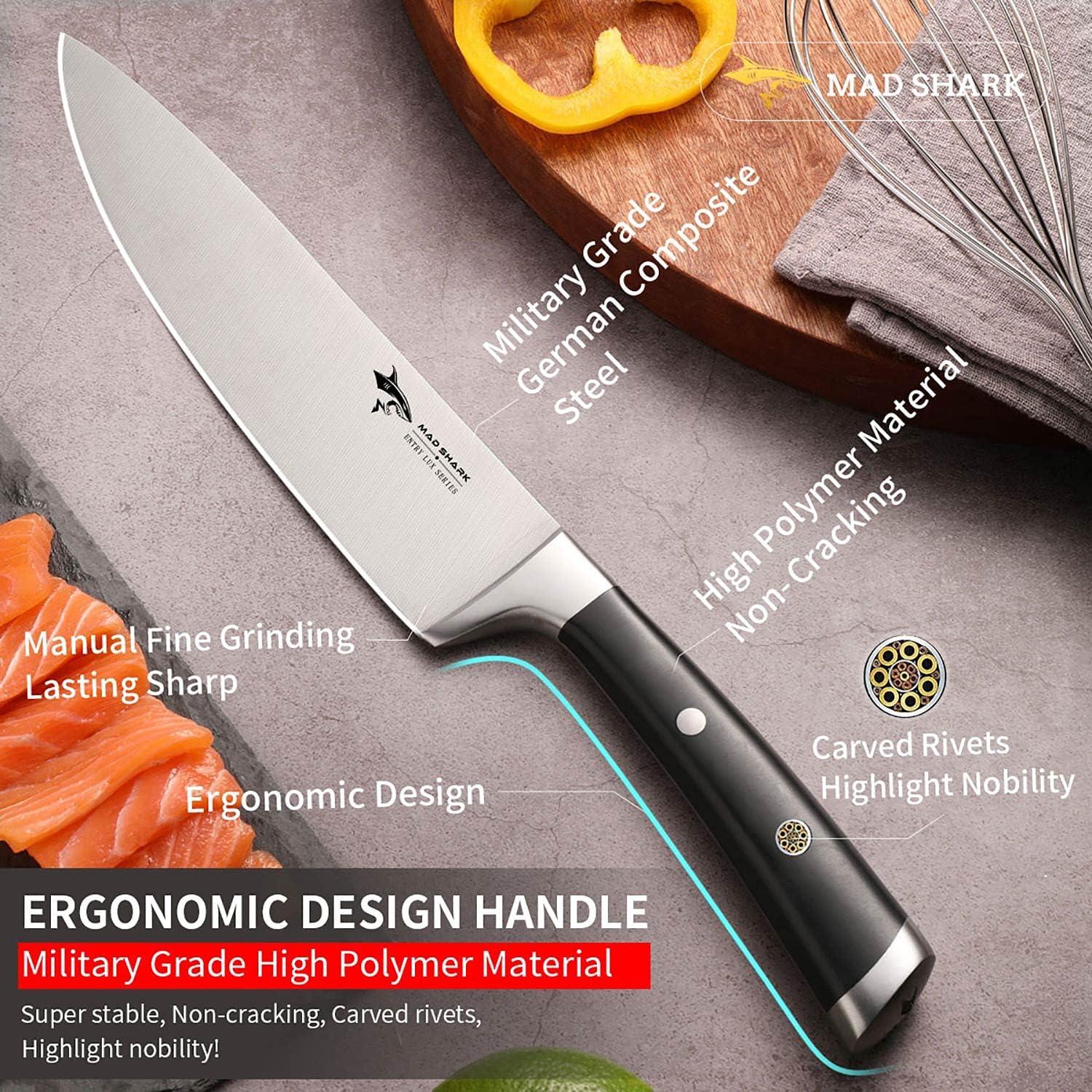 Cuchillo de Chef MAD SHARK 20 cm Acero Inoxidable Ultra Afilado