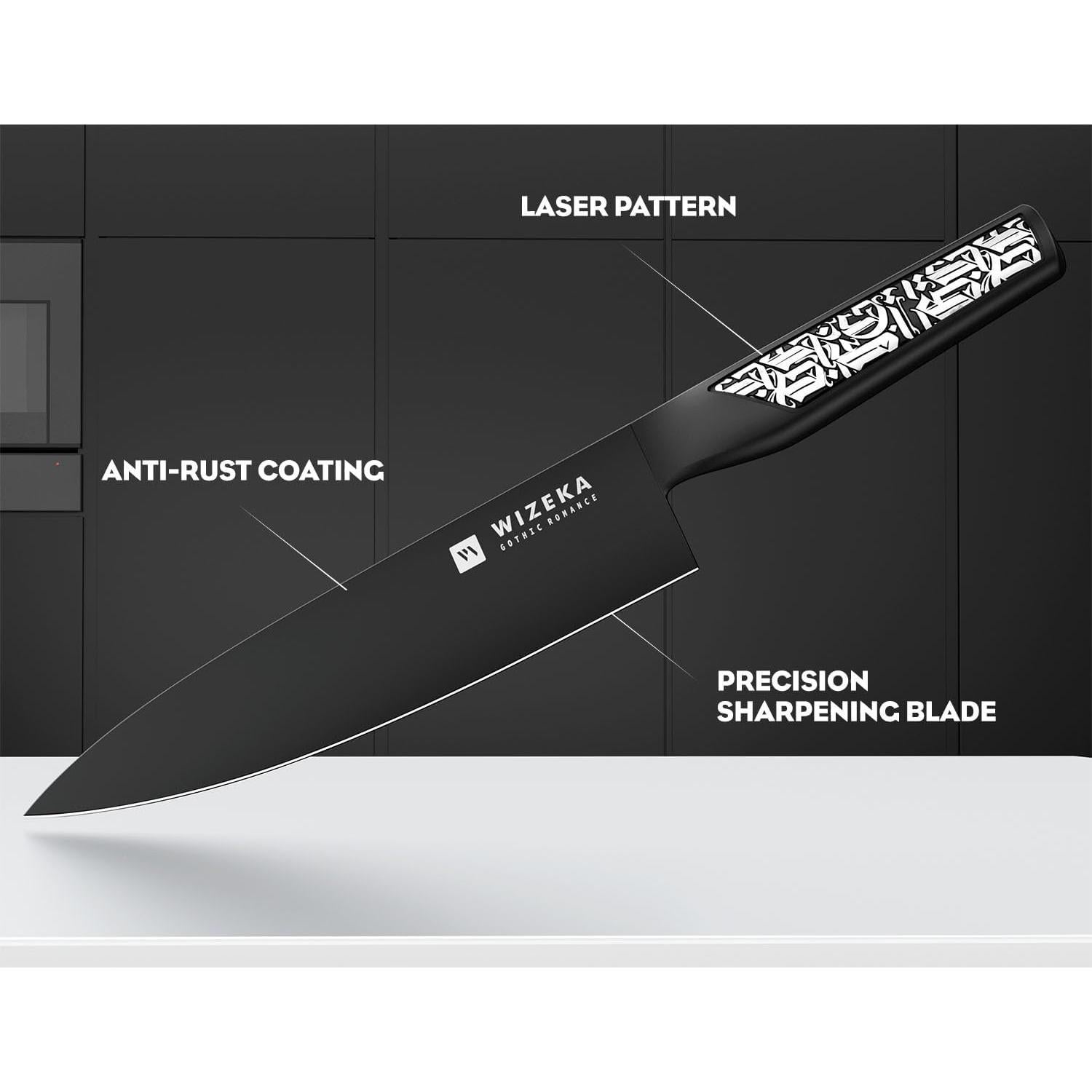 Cuchillo de Chef WIZEKA 20 cm Acero Inoxidable Ergonómico