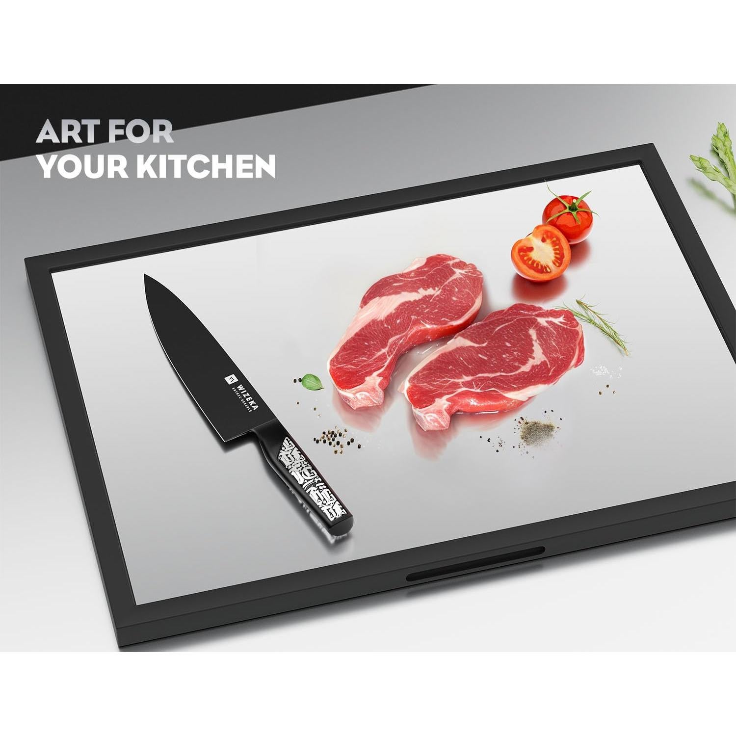 Cuchillo de Chef WIZEKA 20 cm Acero Inoxidable Ergonómico