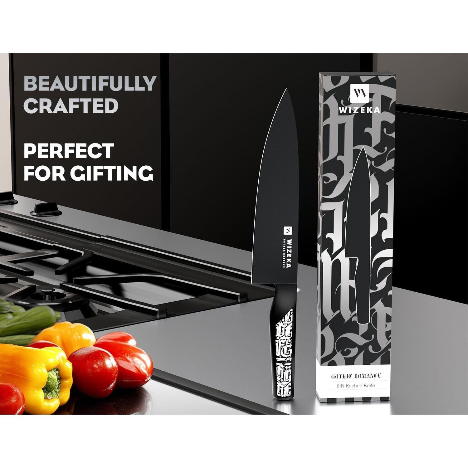 Cuchillo de Chef WIZEKA 20 cm Acero Inoxidable Ergonómico