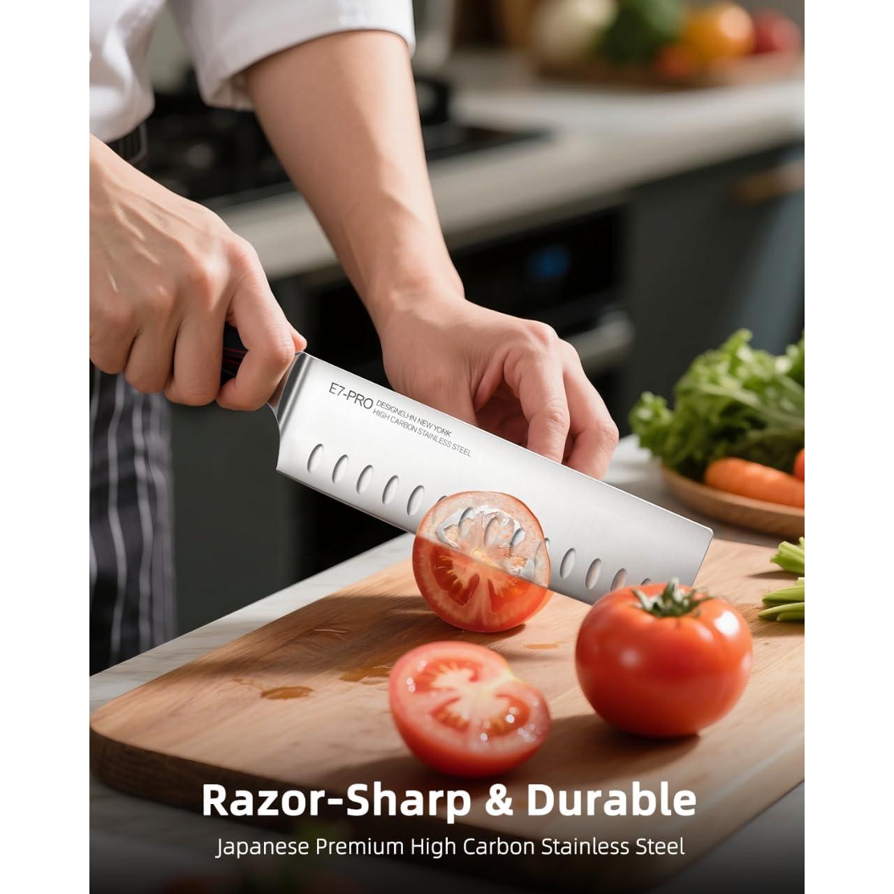 Cuchillo Chef Nakiri KnifeSaga 2025 17.78 cm Acero Inoxidable