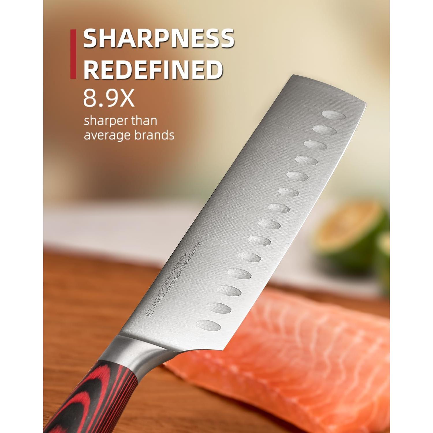 Cuchillo Chef Nakiri KnifeSaga 2025 17.78 cm Acero Inoxidable