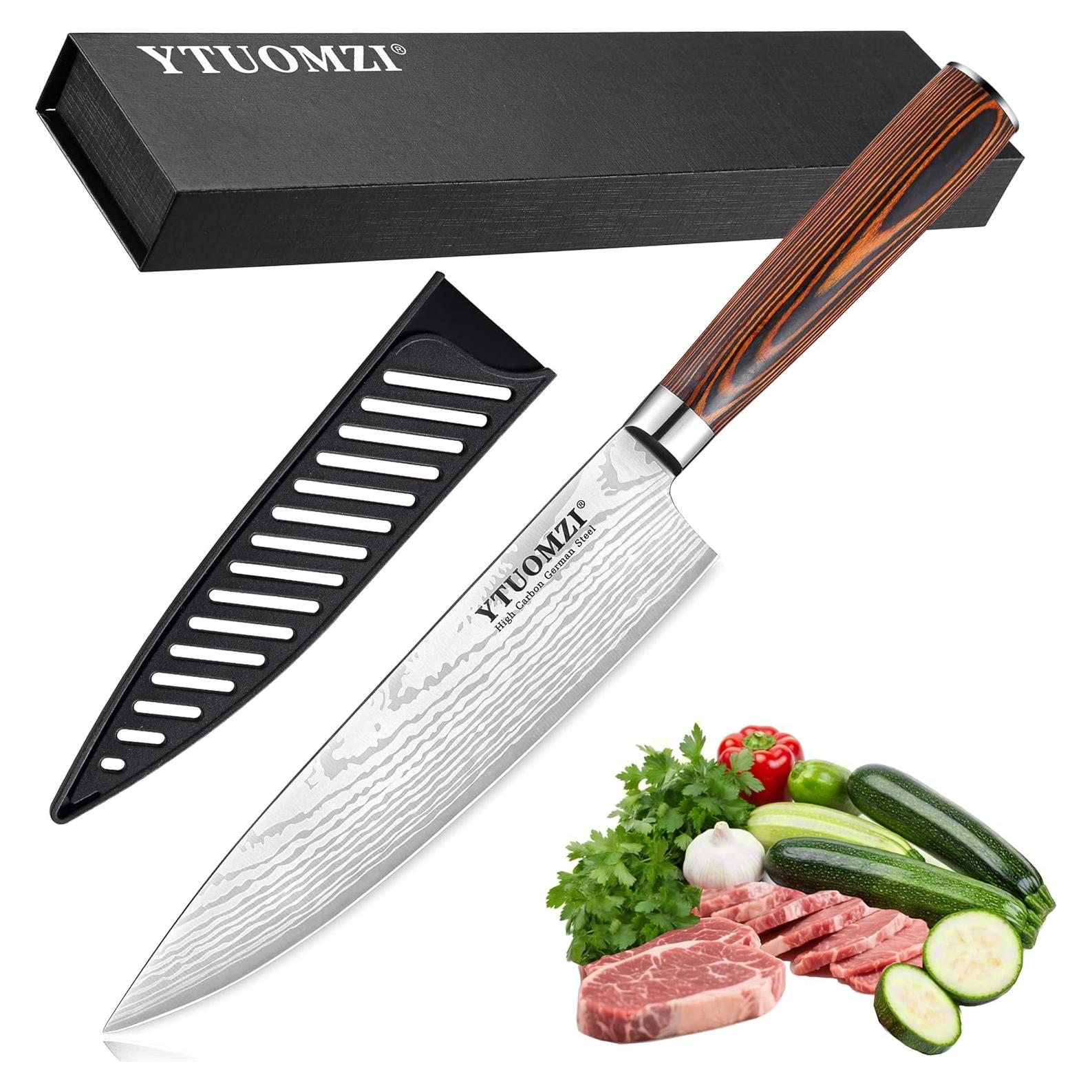 Cuchillo de Chef Ytuomzi 20.32 cm Acero Inoxidable Afilado