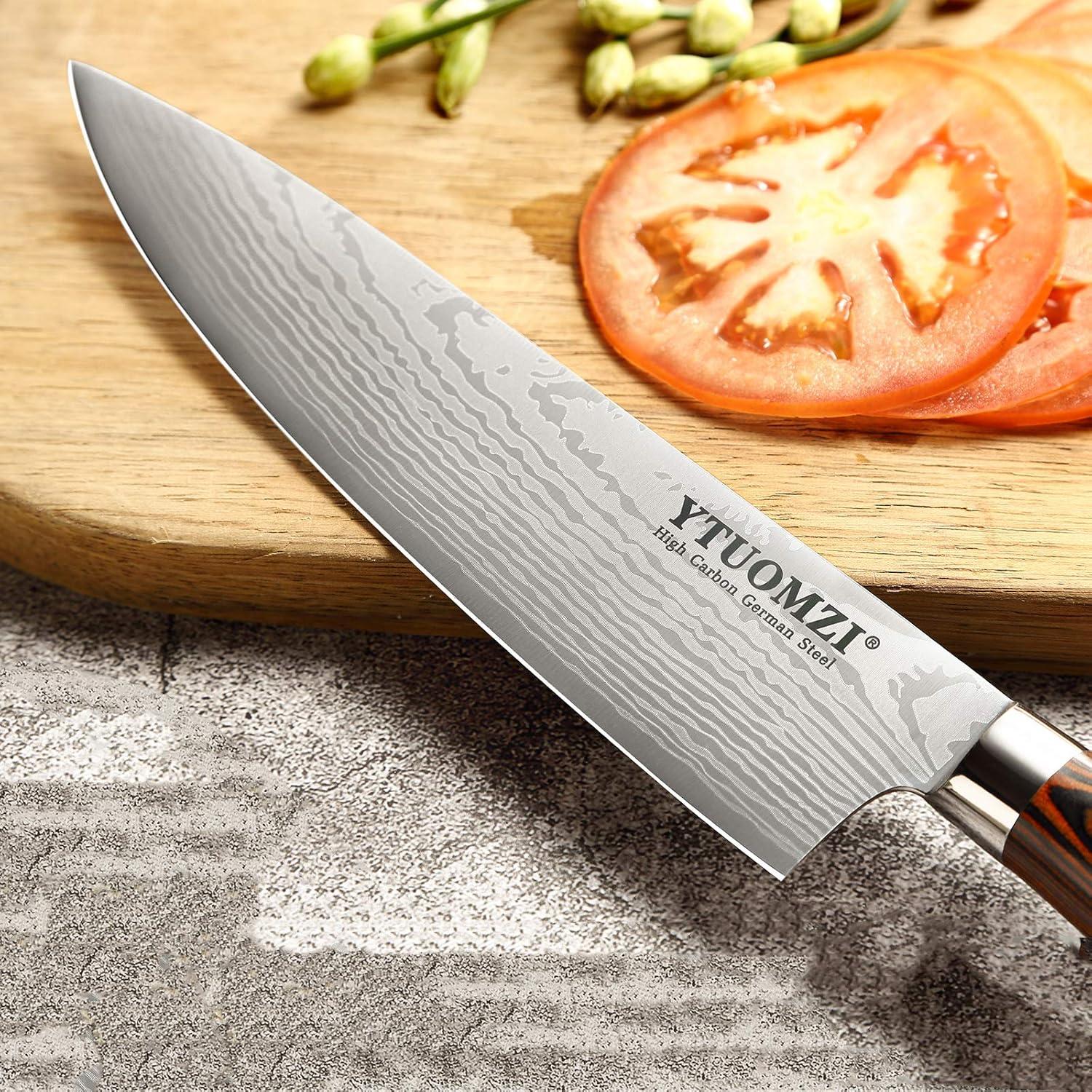 Cuchillo de Chef Ytuomzi 20.32 cm Acero Inoxidable Afilado
