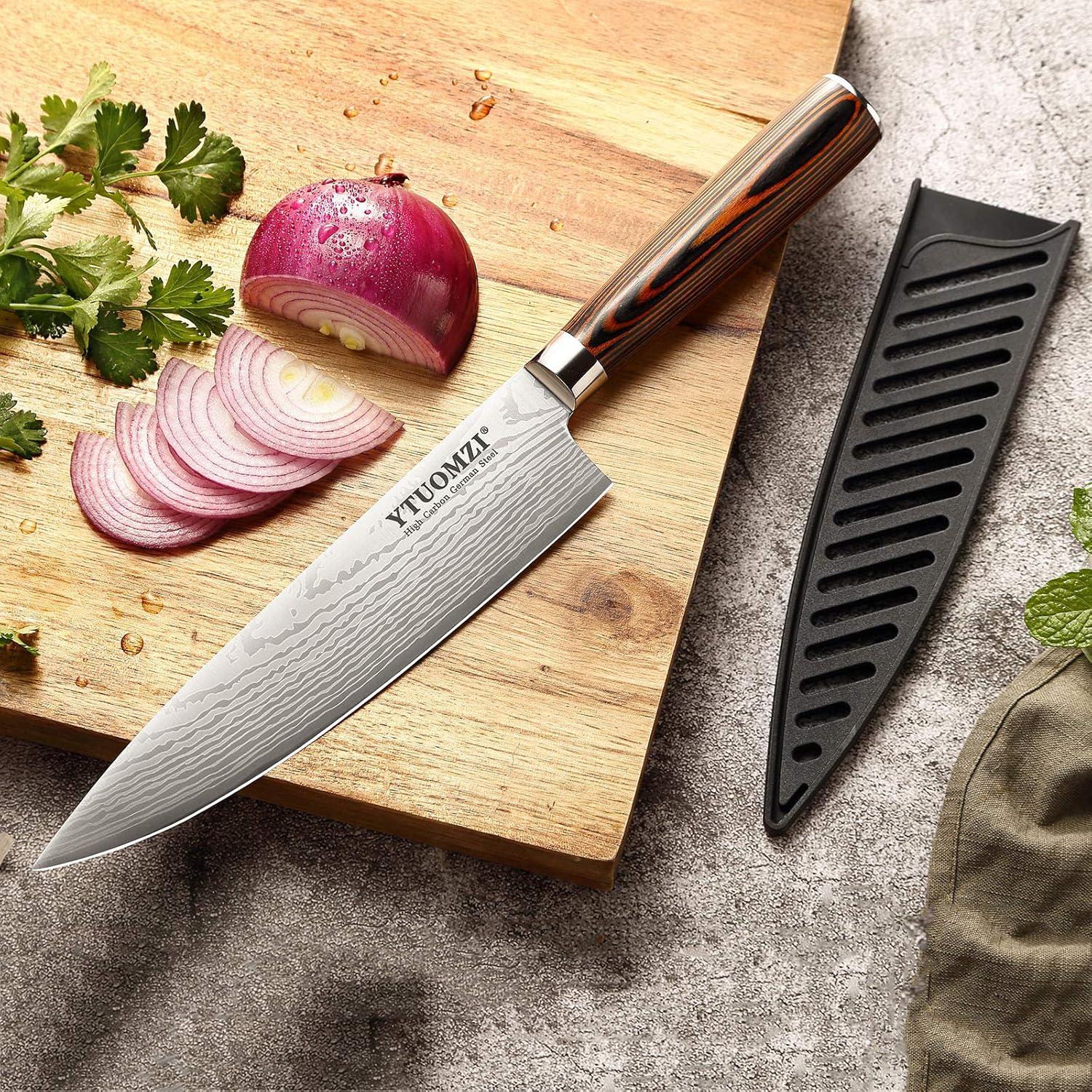 Cuchillo de Chef Ytuomzi 20.32 cm Acero Inoxidable Afilado