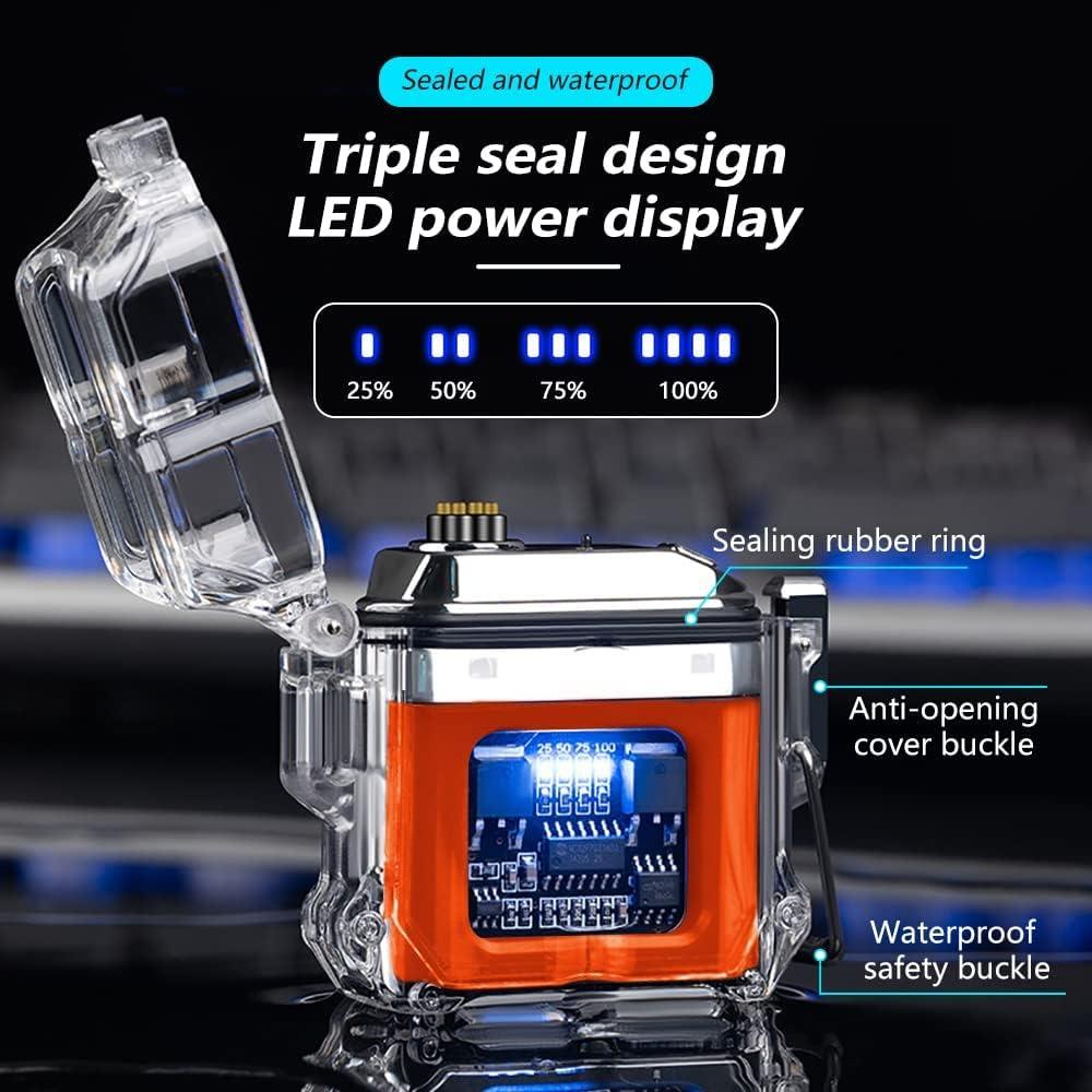 Encendedor Eléctrico GADATOP Doble Arco Recargable Naranja