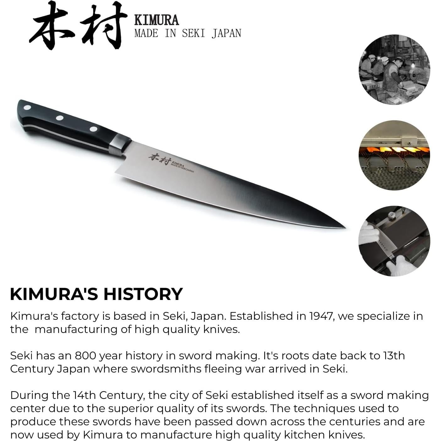 Cuchillo de Chef Kimura Gyuto 20 cm Acero Inoxidable Japonés