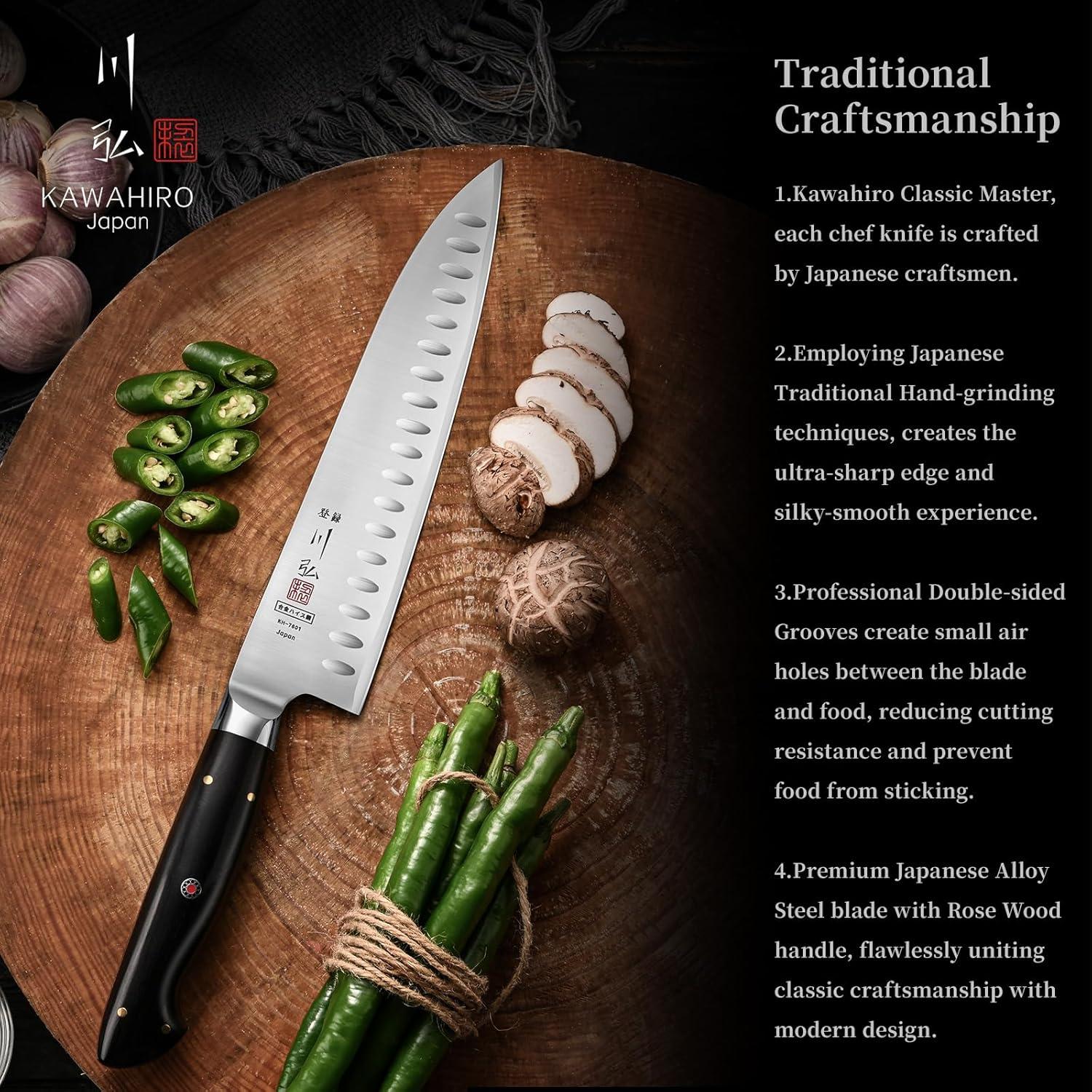 Cuchillo de Chef KAWAHIRO 21 cm Acero Japonés Hecho a Mano