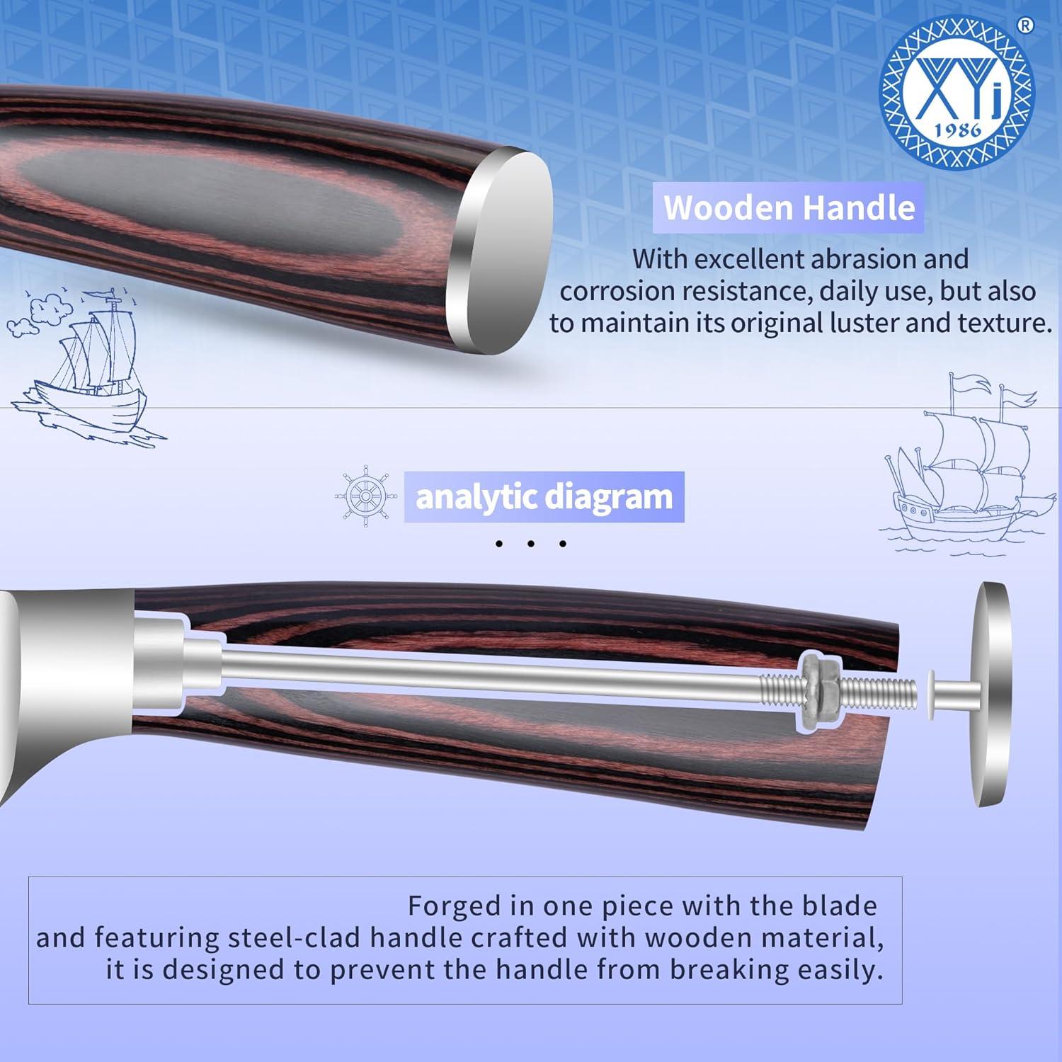 Cuchillo Santoku XYJ 12.7 cm Acero Inoxidable Mango Pakka