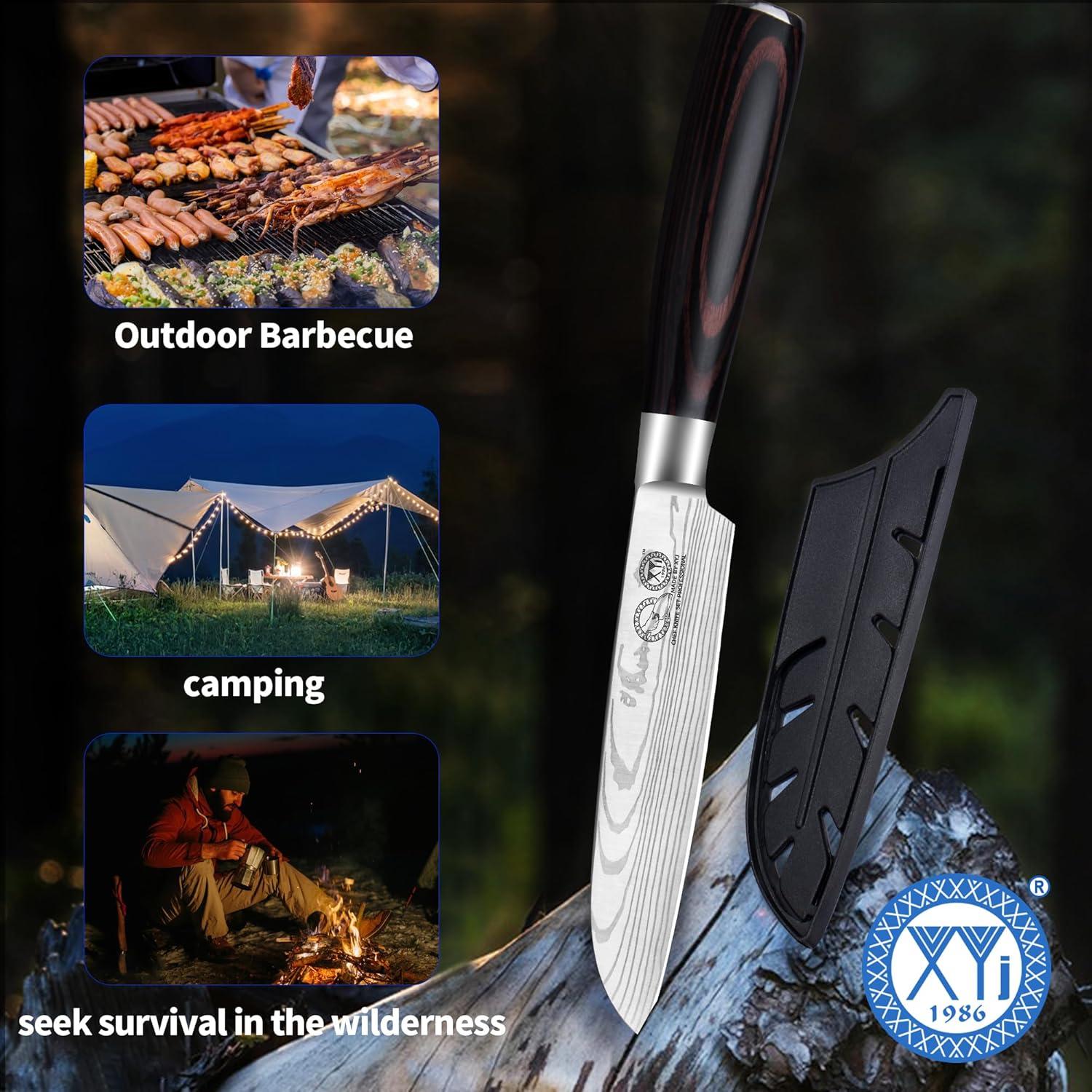 Cuchillo Santoku XYJ 12.7 cm Acero Inoxidable Mango Pakka