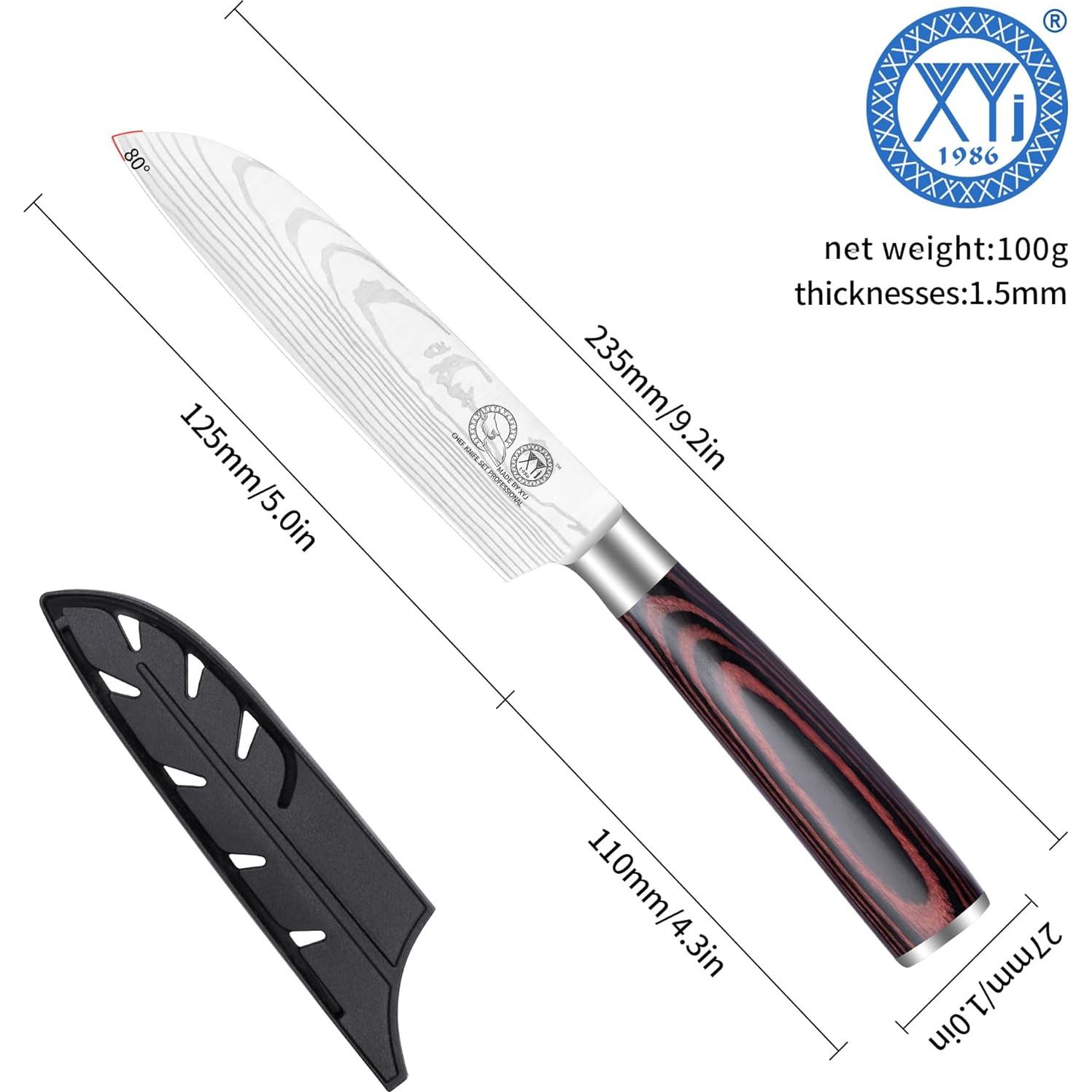 Cuchillo Santoku XYJ 12.7 cm Acero Inoxidable Mango Pakka