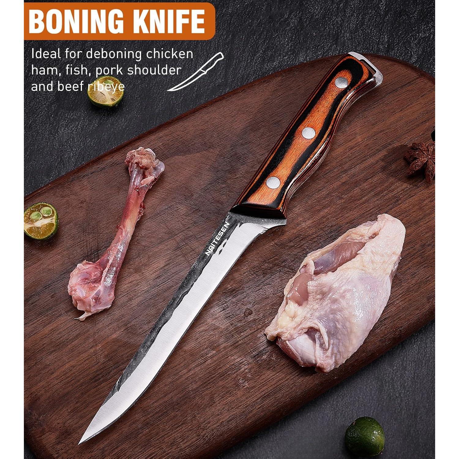 Juego de cuchillos de cocina Naitesen 4 piezas forjados a mano