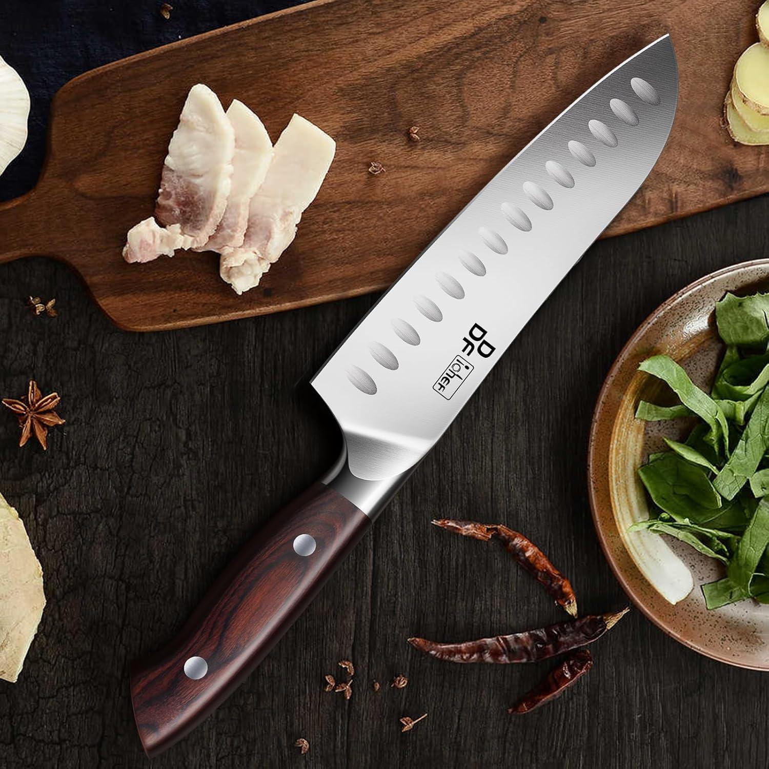 Cuchillo Santoku DDF iohEF 7" Acero Inoxidable Japonés Ergonómico