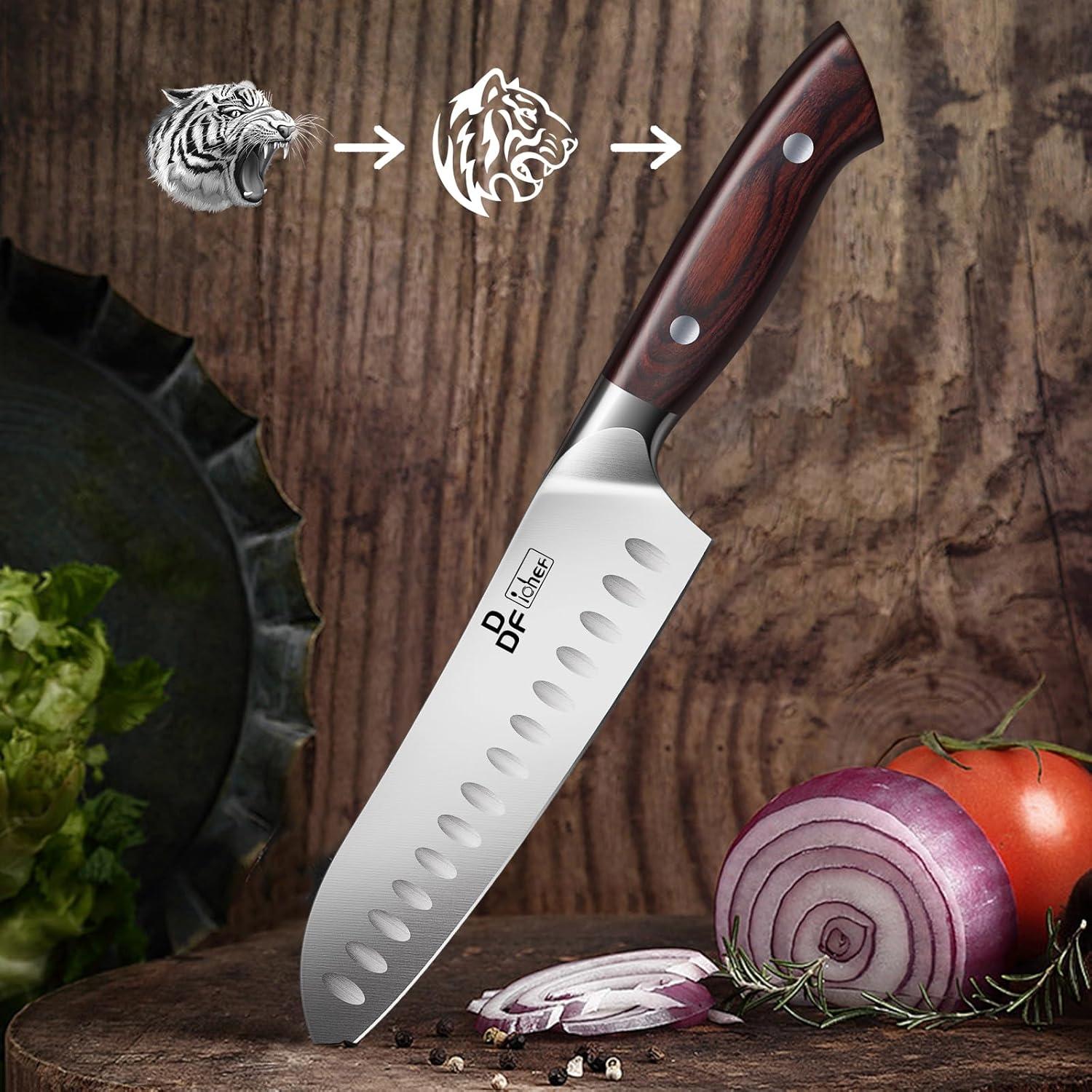 Cuchillo Santoku DDF iohEF 7" Acero Inoxidable Japonés Ergonómico