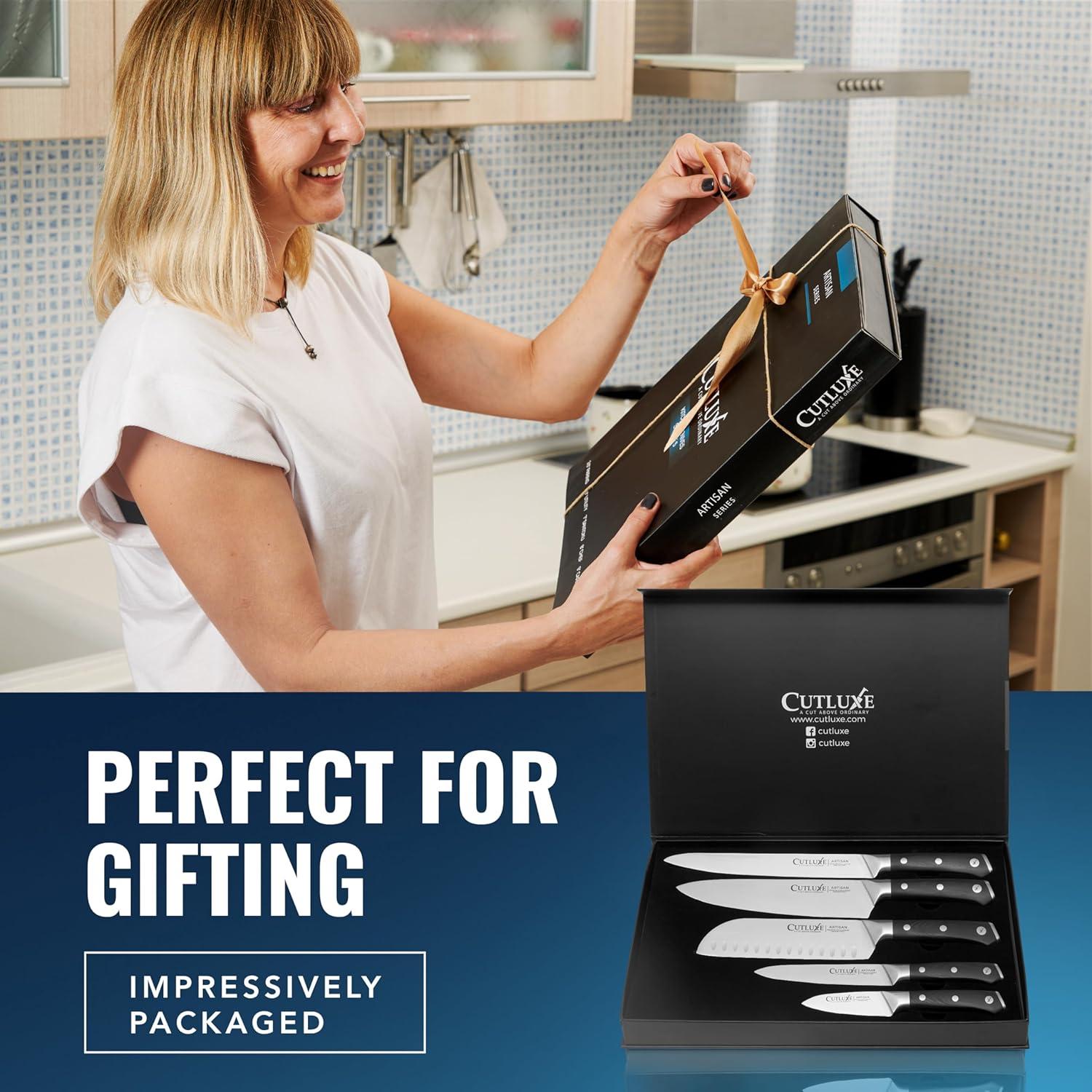 Set de 5 Cuchillos de Cocina Cutluxe - Acero Alemán, Ergonomía