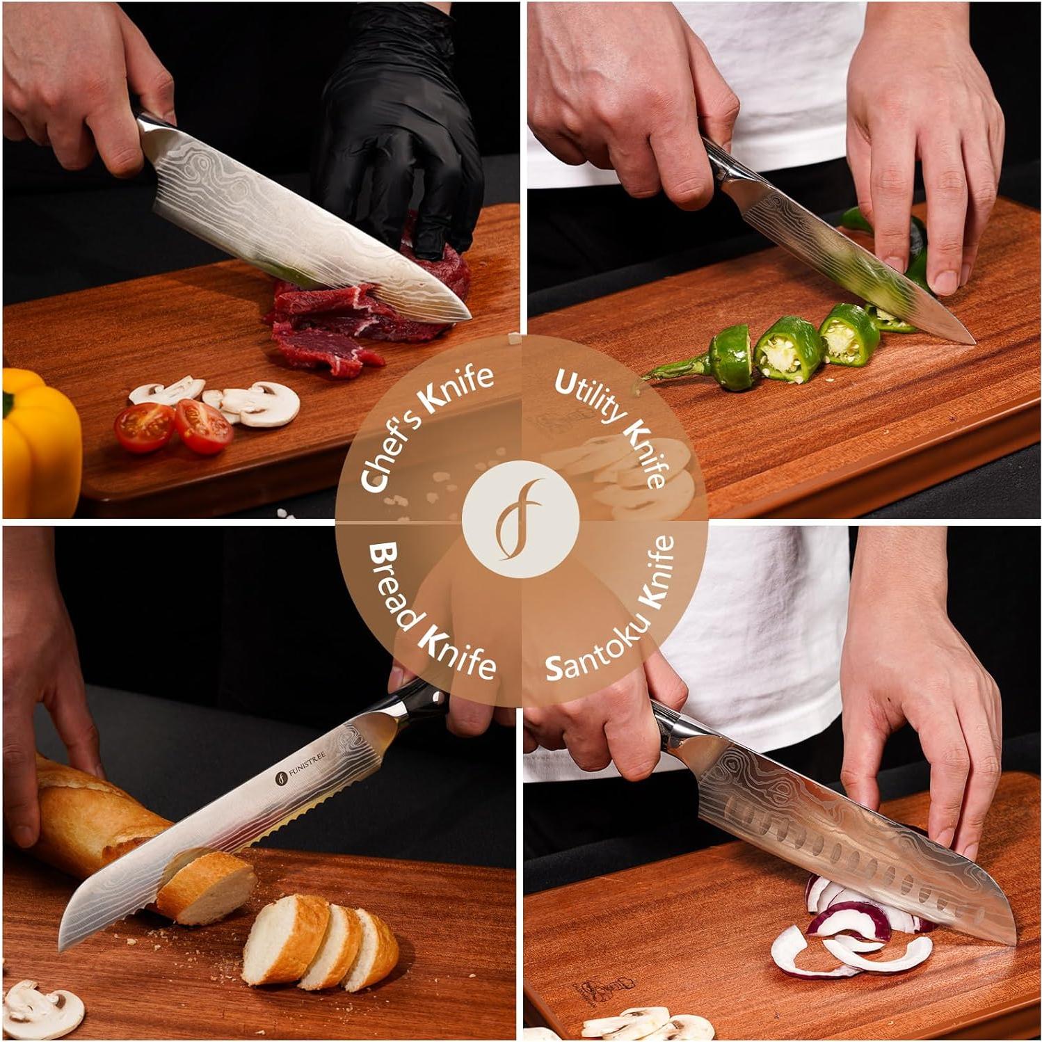 Juego de 4 Cuchillos de Cocina Profesional Funistree