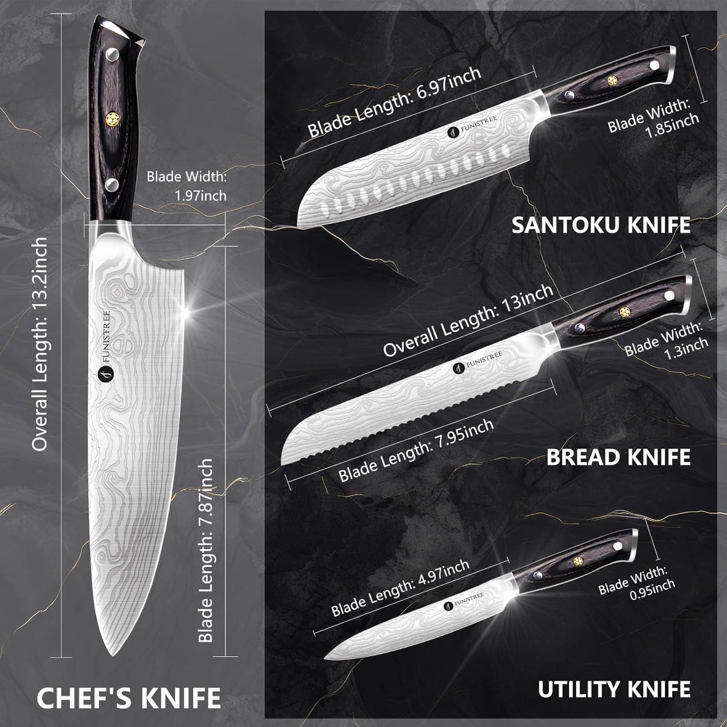 Juego de 4 Cuchillos de Cocina Profesional Funistree