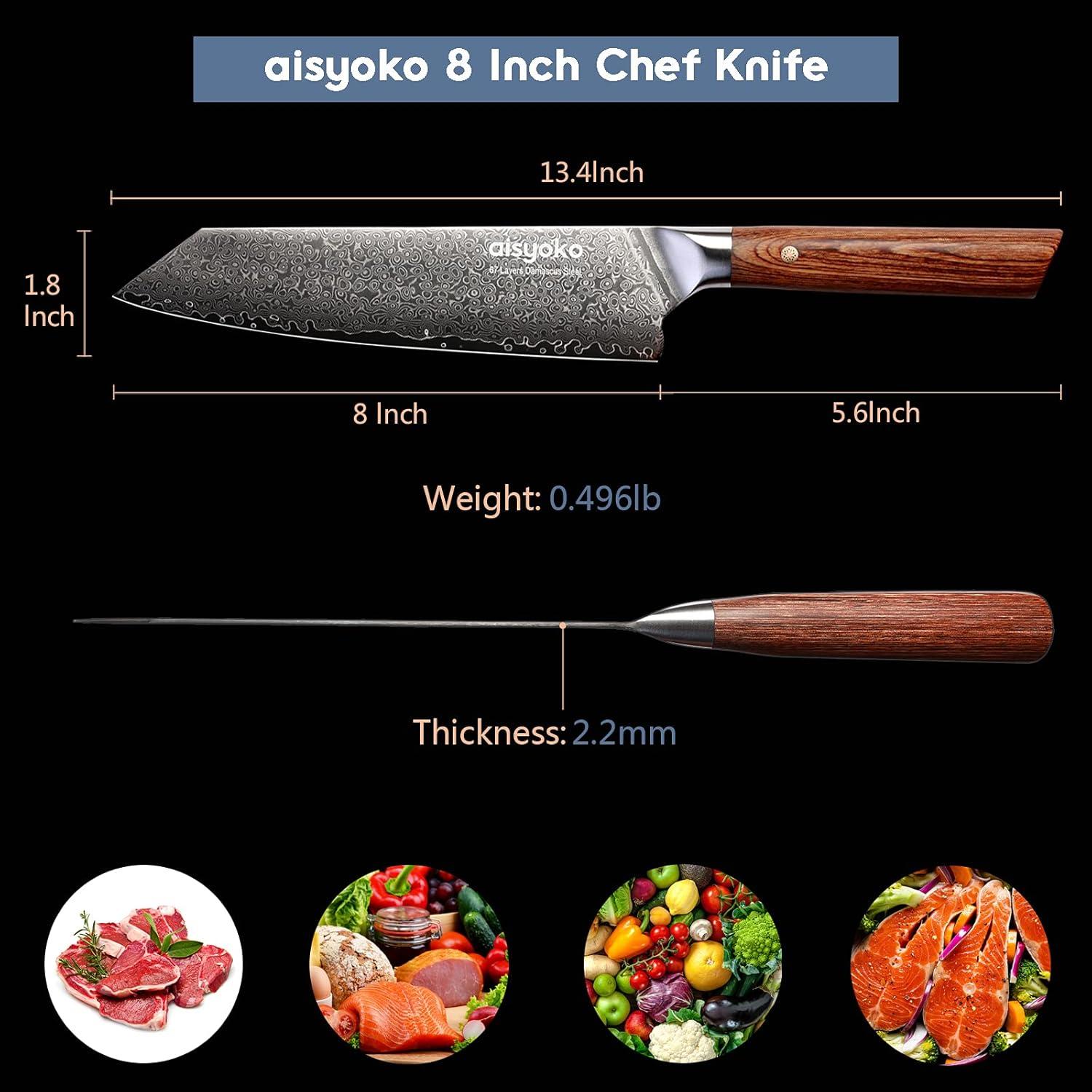 Cuchillo de Chef Aisyoko 20 cm Damasco VG-10 Acero Inoxidable