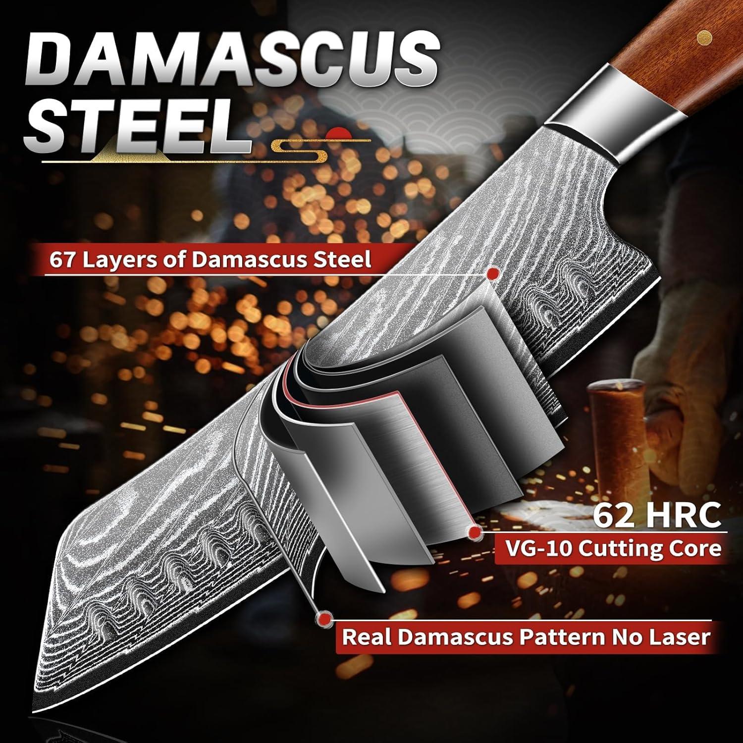 Cuchillo de Chef Japonés TIJERAS 17.78 cm Acero Damasco