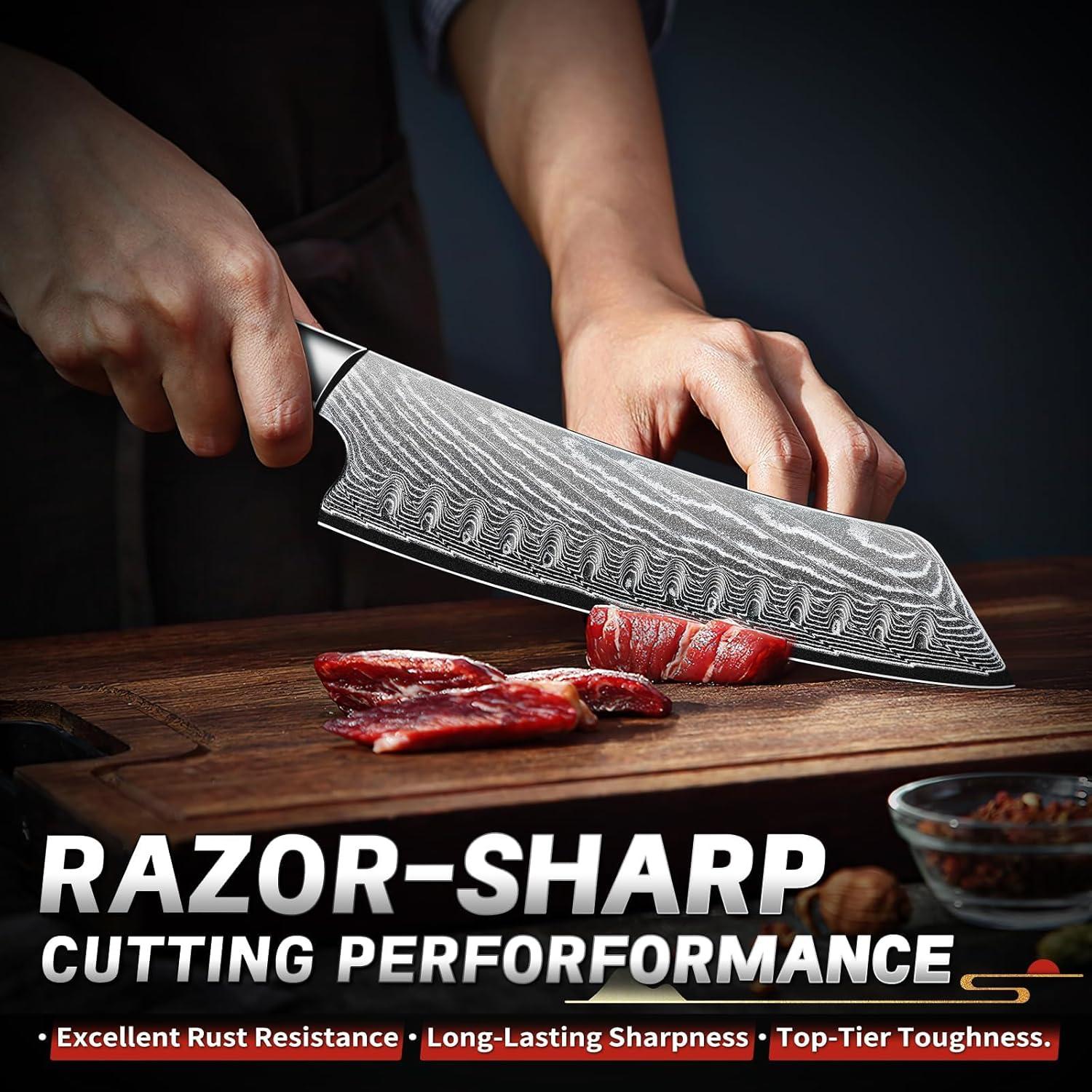 Cuchillo de Chef Japonés TIJERAS 17.78 cm Acero Damasco