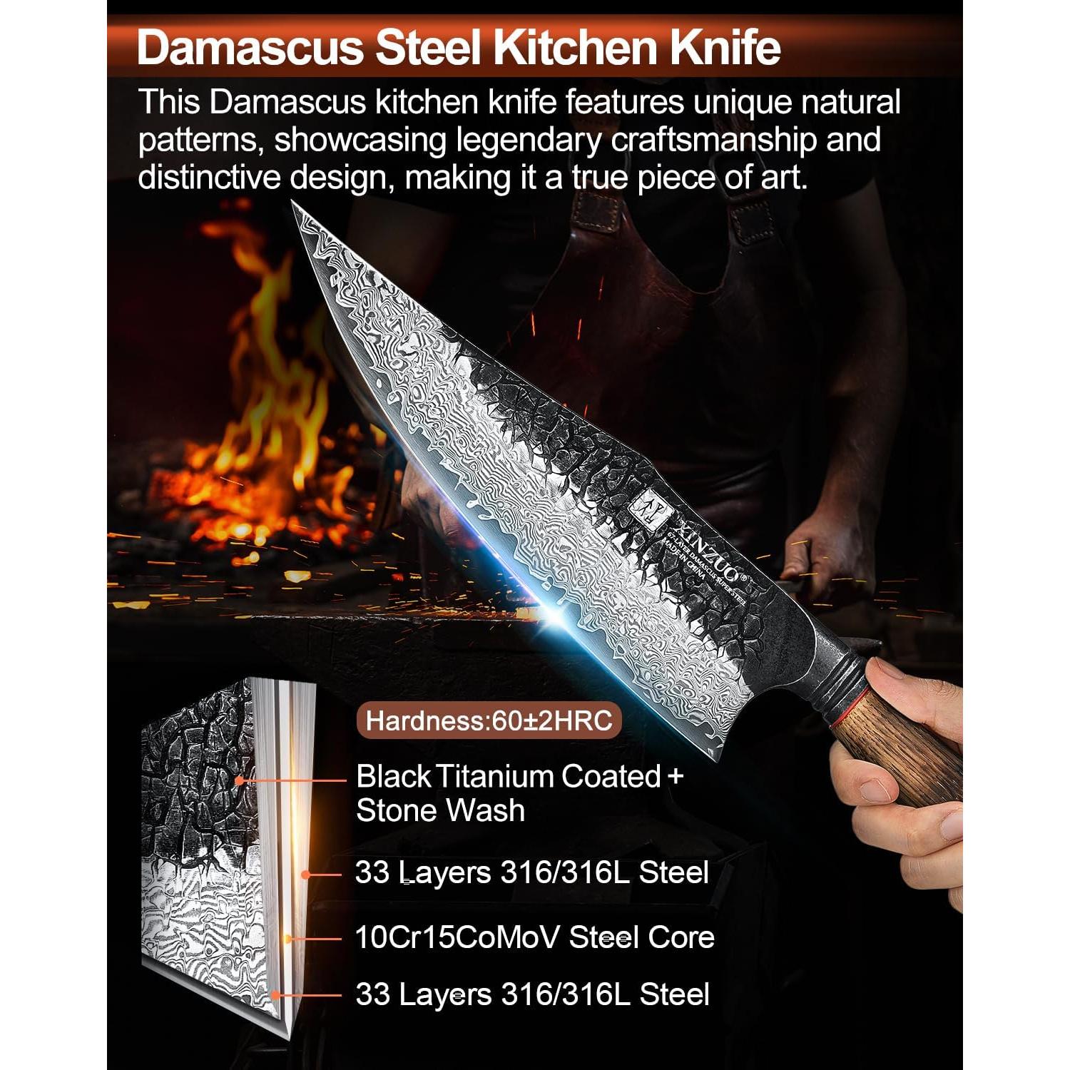 Cuchillo de Chef XINZUO 21.8 cm Acero Damasco 67 Capas