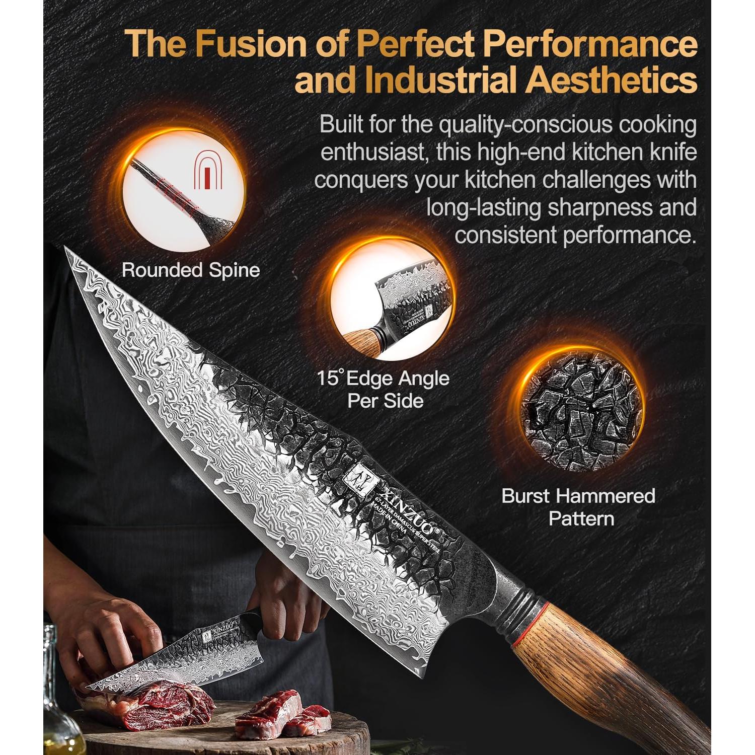 Cuchillo de Chef XINZUO 21.8 cm Acero Damasco 67 Capas