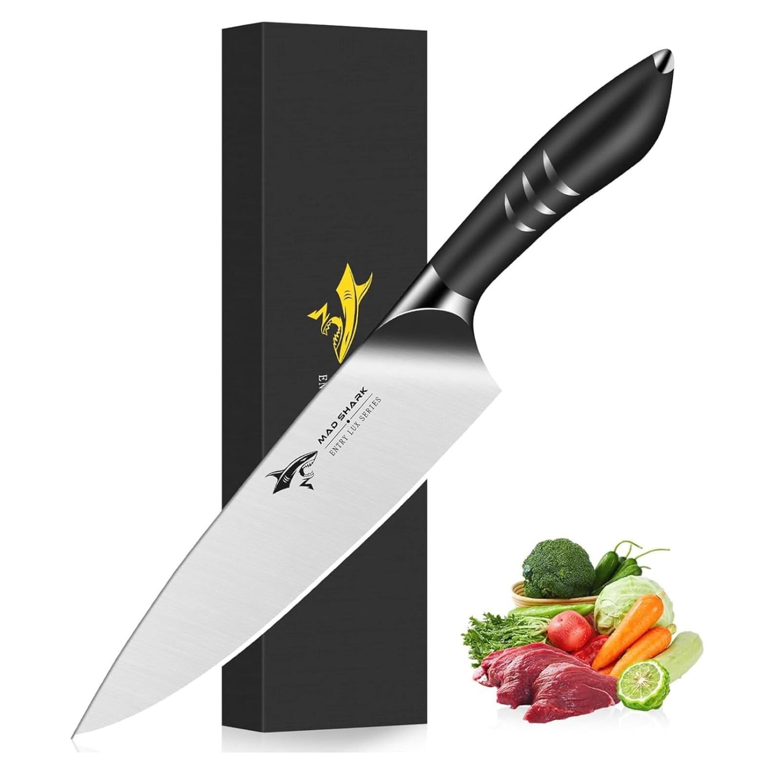 Cuchillo de Chef 20 cm MAD SHARK Acero Inoxidable Negro