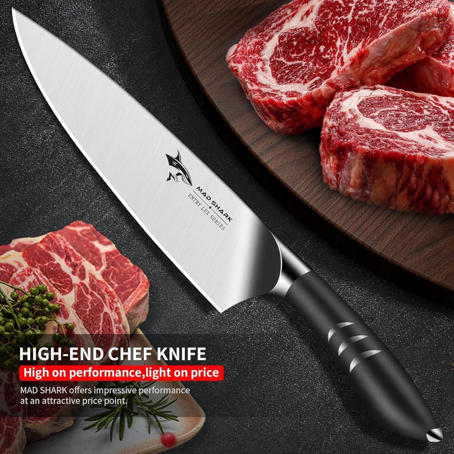 Cuchillo de Chef 20 cm MAD SHARK Acero Inoxidable Negro