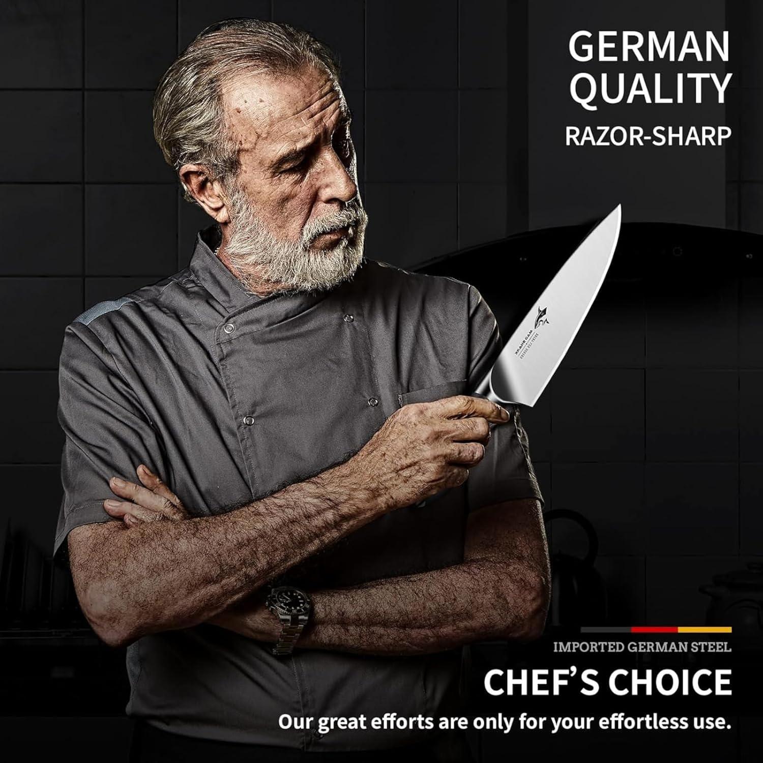 Cuchillo de Chef 20 cm MAD SHARK Acero Inoxidable Negro