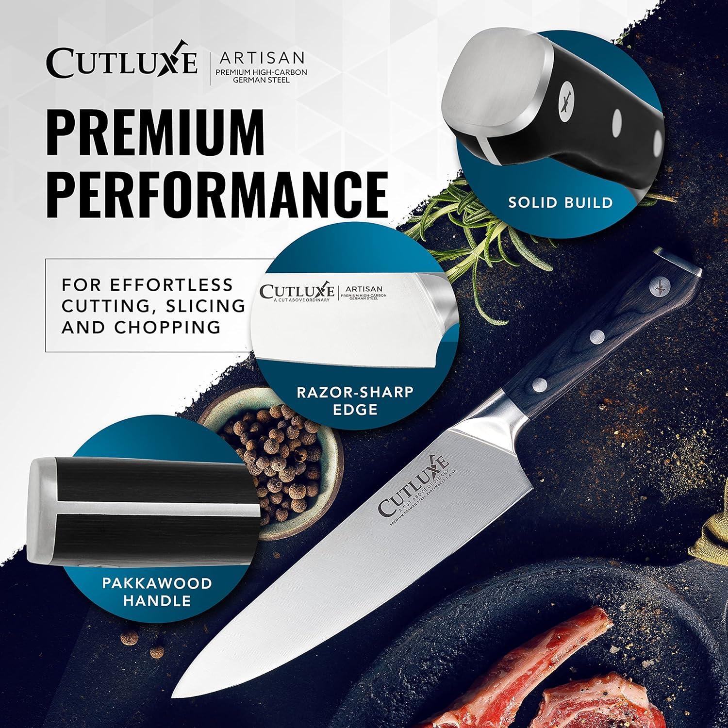 Cuchillo de Chef Cutluxe 20.32 cm Acero Alemán Full Tang