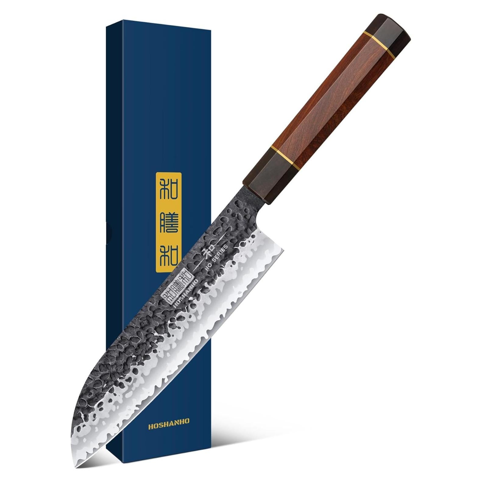 Cuchillo Santoku HOSHANHO 18 cm Acero Alto Carbono Madera