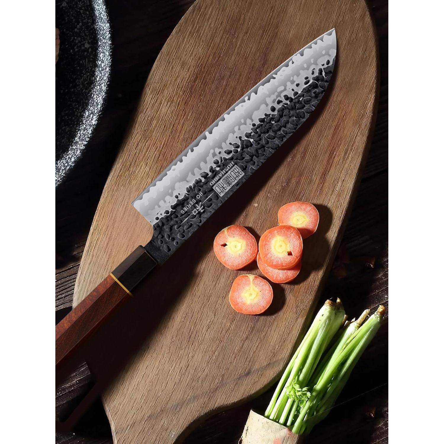 Cuchillo Santoku HOSHANHO 18 cm Acero Alto Carbono Madera