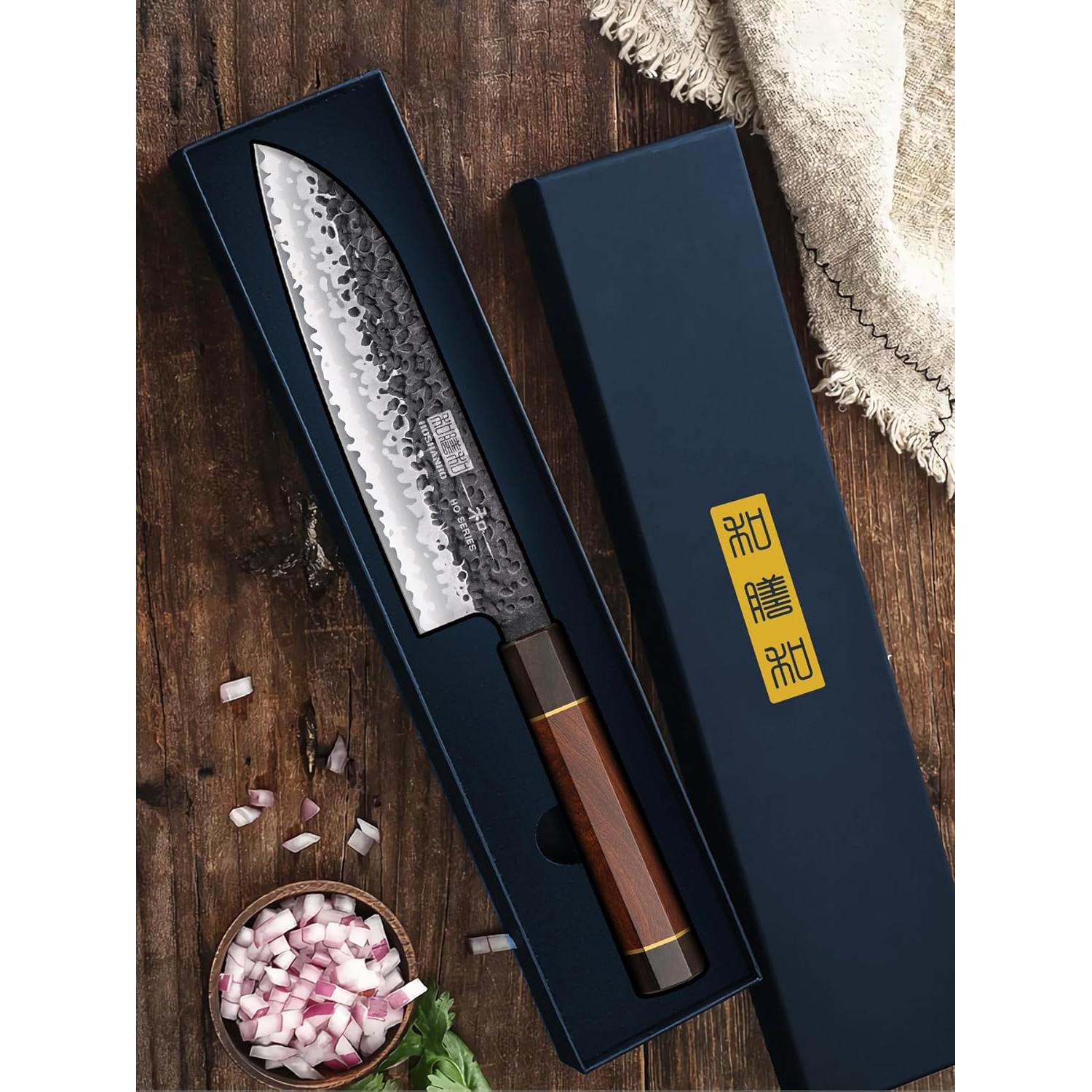 Cuchillo Santoku HOSHANHO 18 cm Acero Alto Carbono Madera