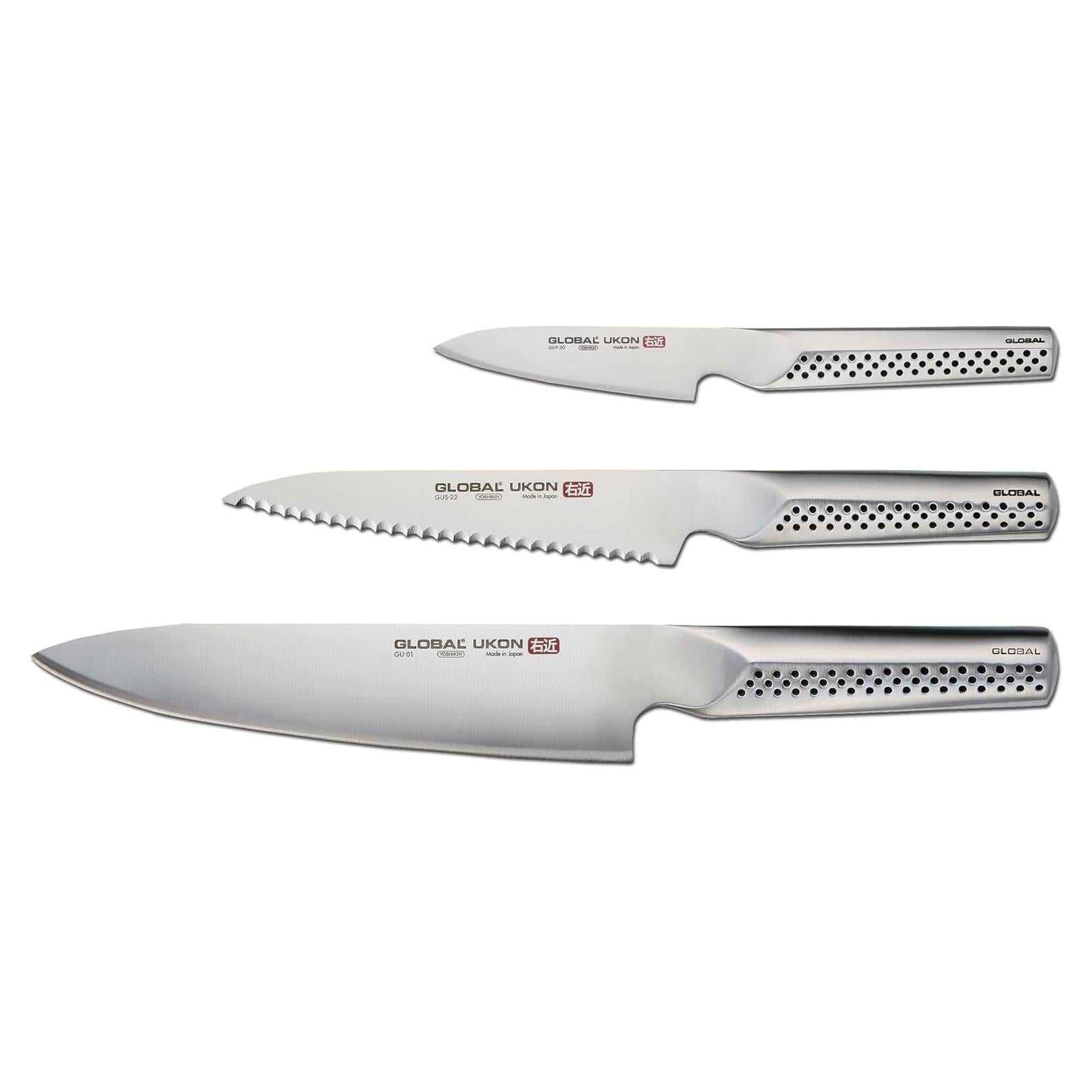 Juego de cuchillos Global Ukon 3 piezas acero inoxidable GU-3001