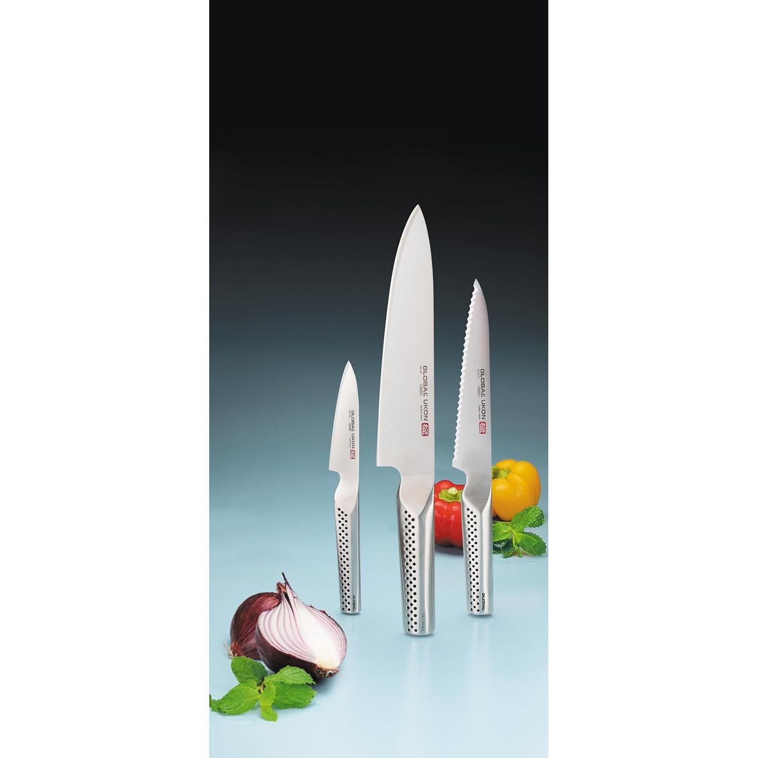 Juego de cuchillos Global Ukon 3 piezas acero inoxidable GU-3001