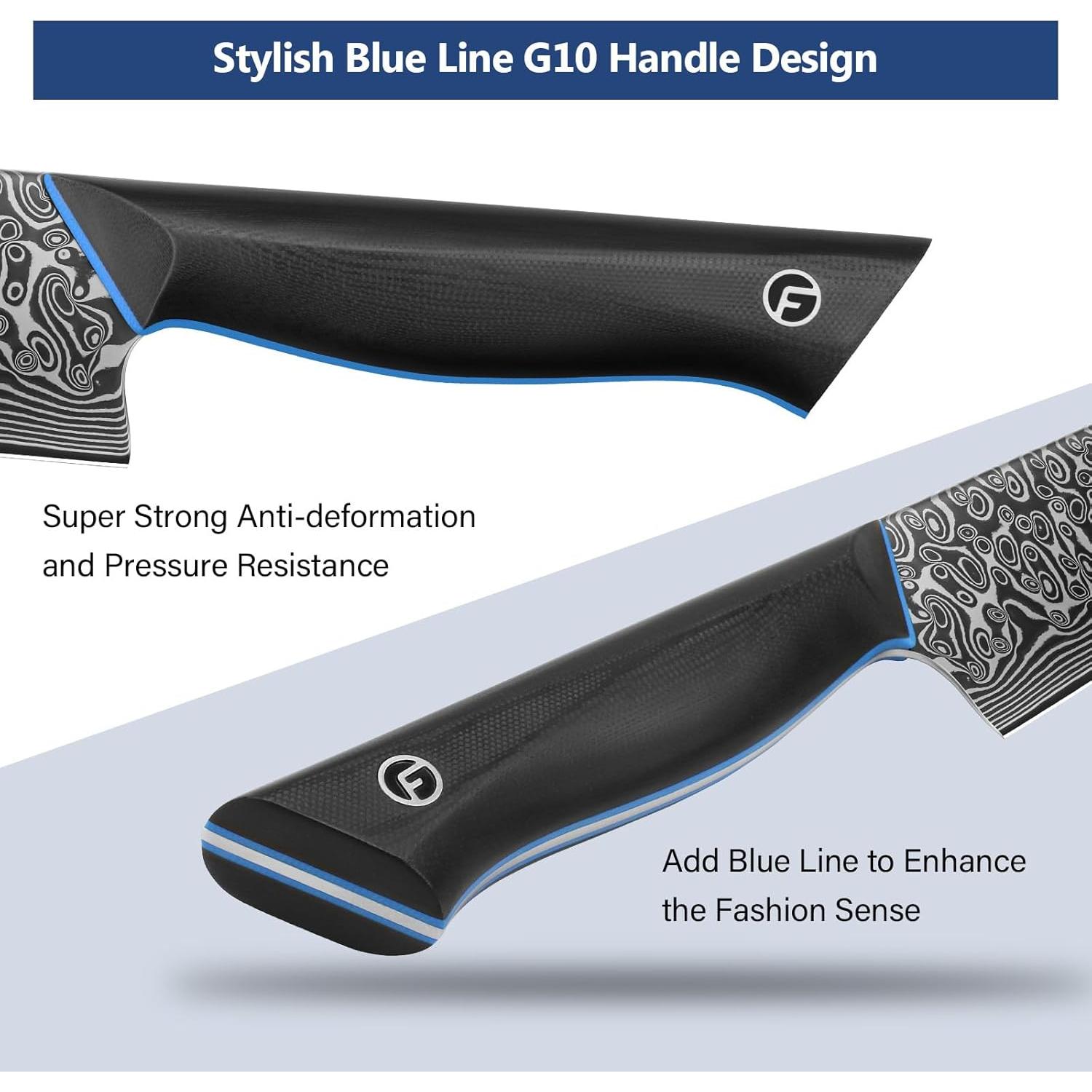 Cuchillo de Chef FINTISO 20 cm Damasco Negro 67 Capas G10