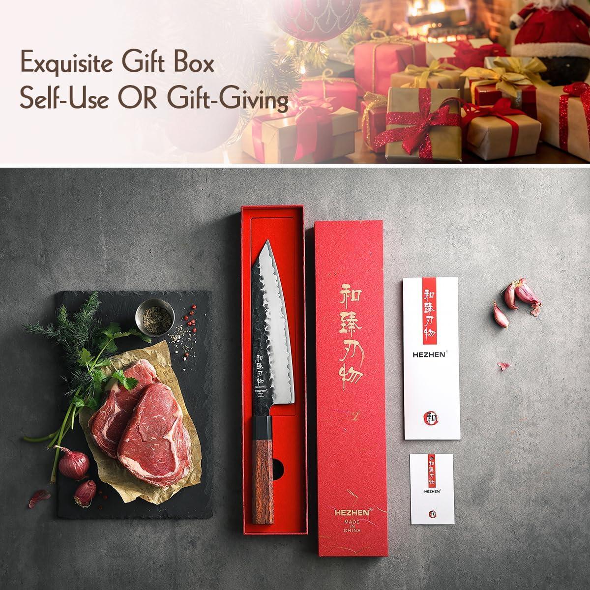 Cuchillo de Chef HEZHEN Kiritsuke 21.6 cm Acero Alto Carbono