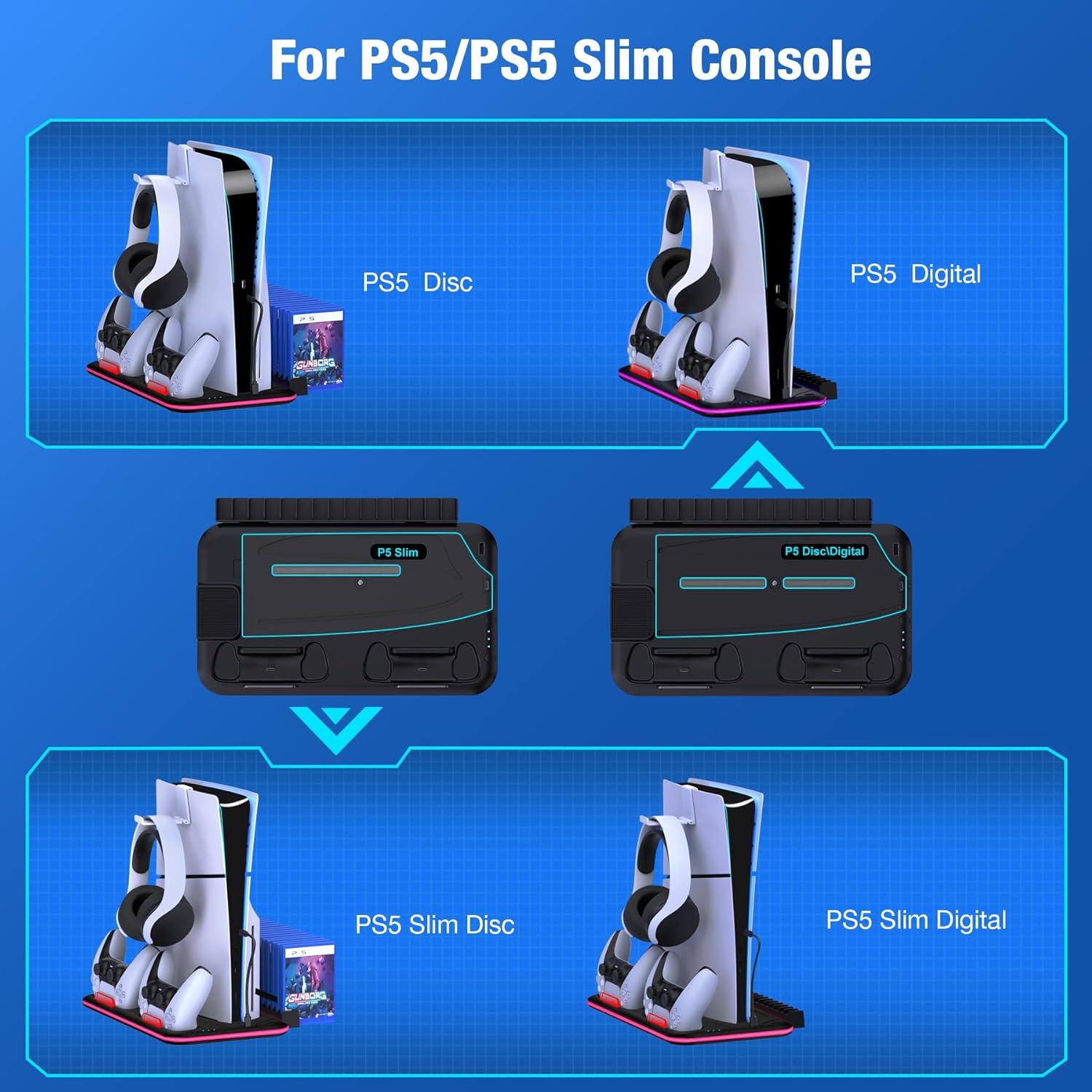 Soporte de Enfriamiento y Carga para PS5 Slim EUROA