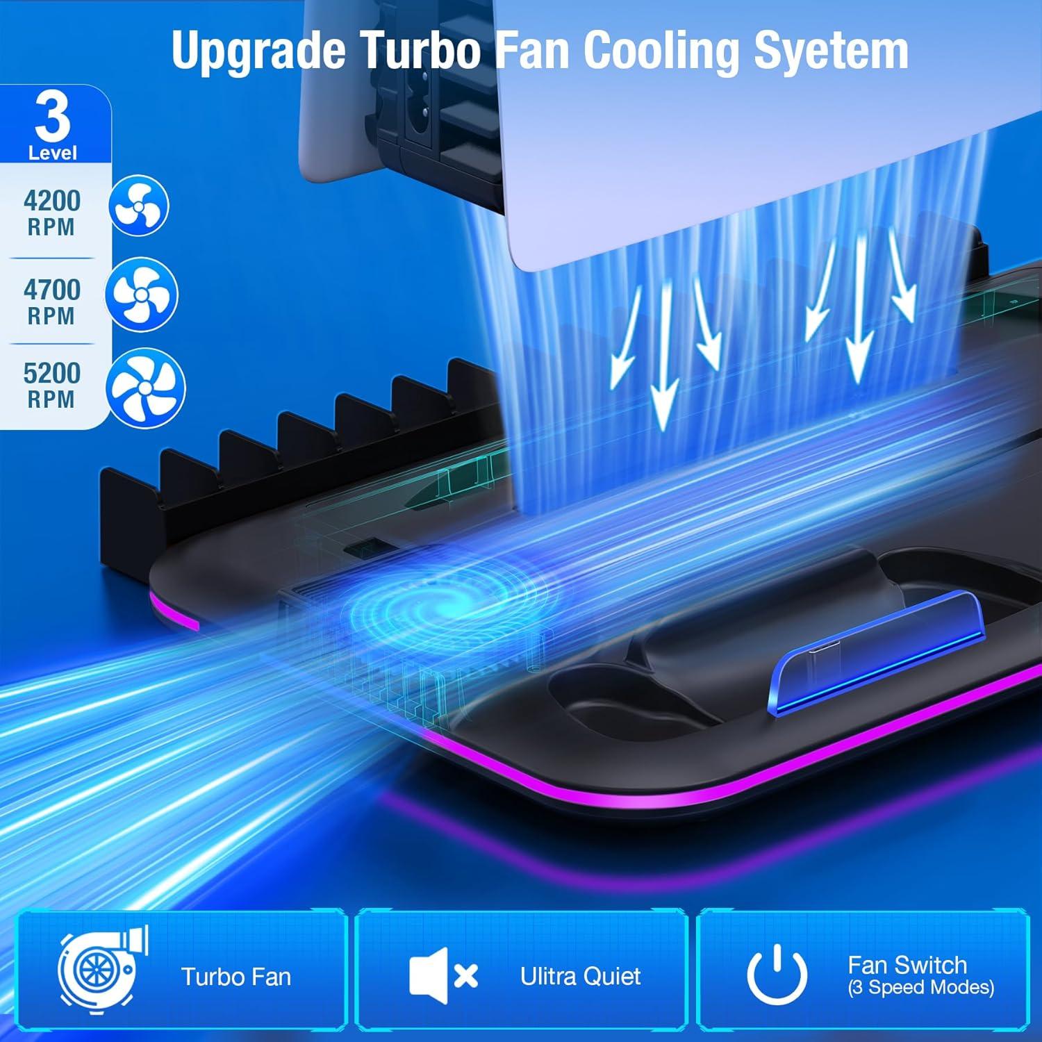 Soporte de Enfriamiento y Carga para PS5 Slim EUROA
