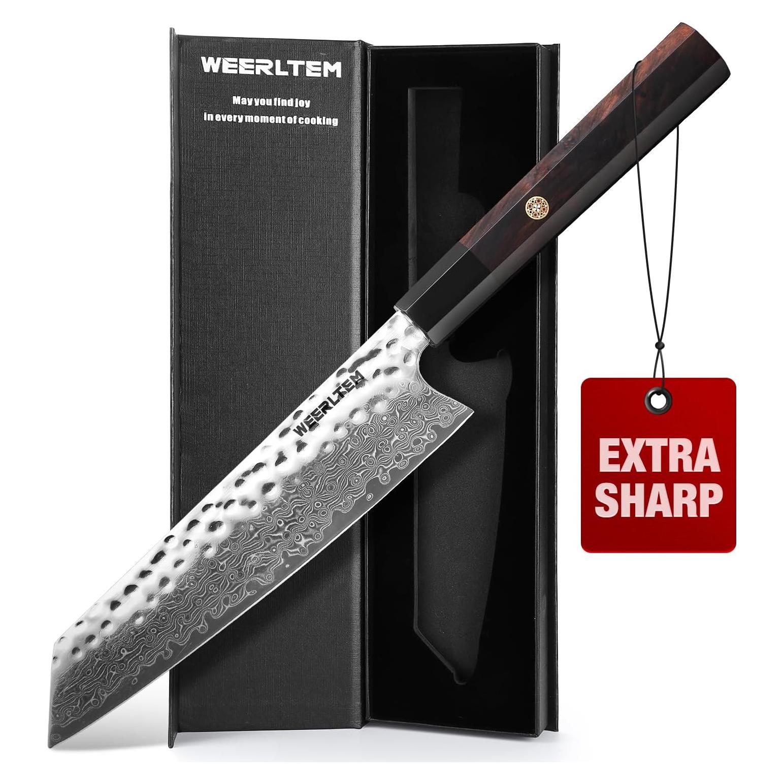 Cuchillo de Chef Damasco WEERLTEM 19 cm Acero VG10 Martillado